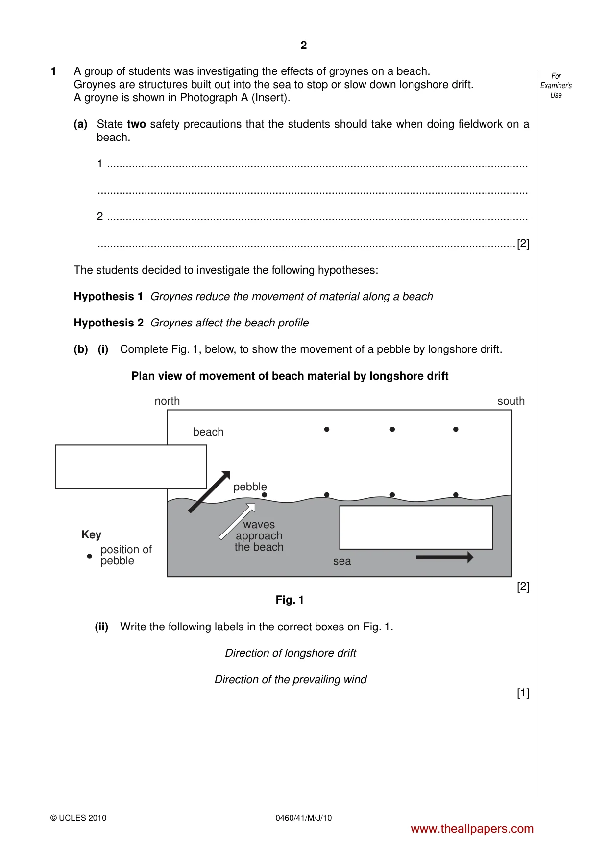 Cambridge IGCSE Geography 0460 2010 May/June Paper 4 · Variant 1 question paper, page 2 of 16