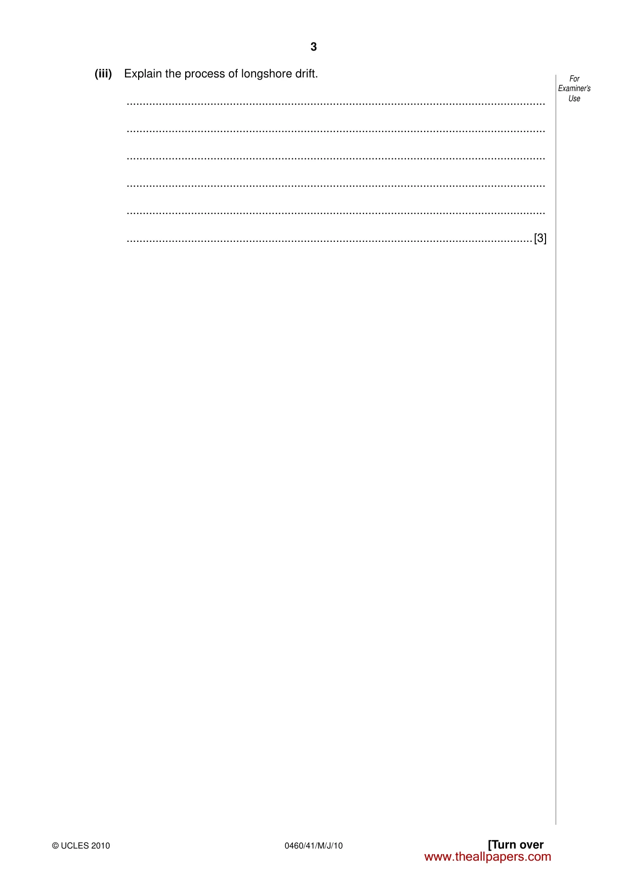 Cambridge IGCSE Geography 0460 2010 May/June Paper 4 · Variant 1 question paper, page 3 of 16