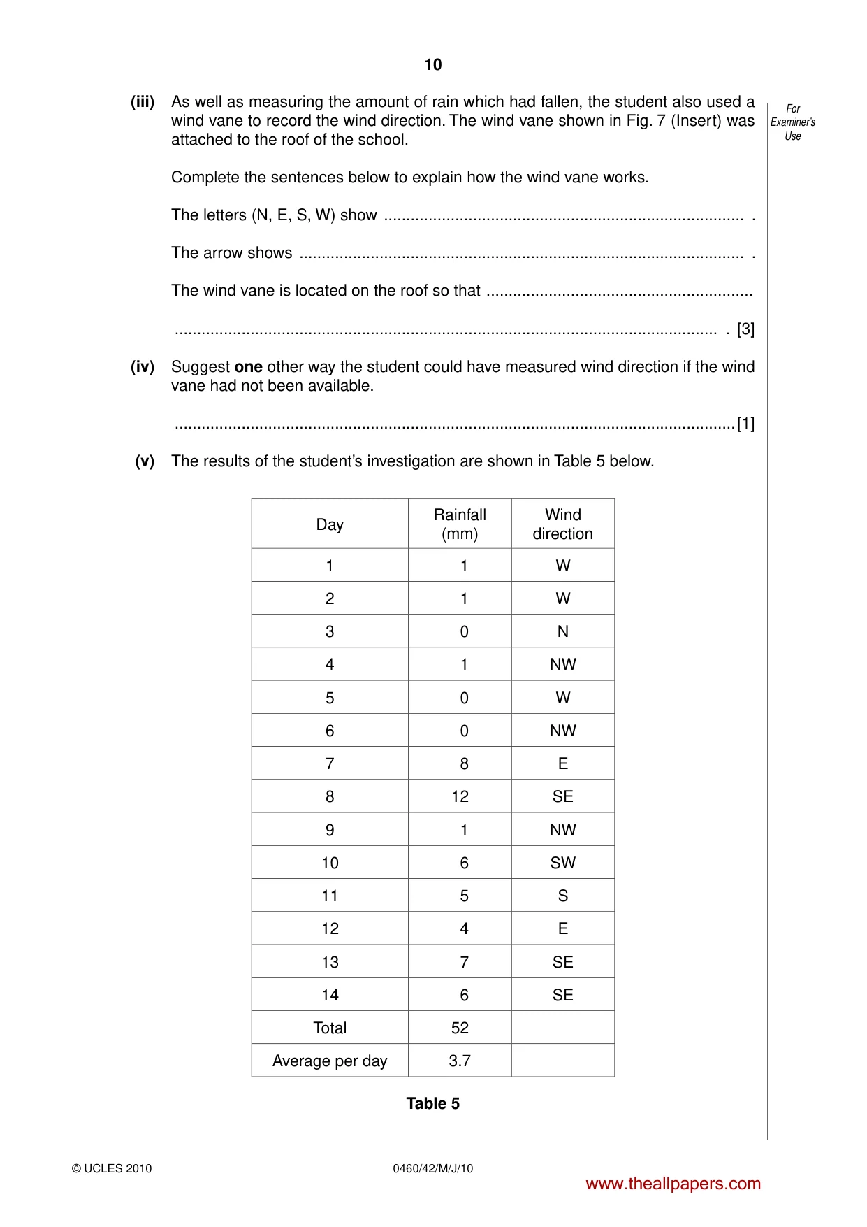 Cambridge IGCSE Geography 0460 2010 May/June Paper 4 · Variant 2 question paper, page 10 of 16