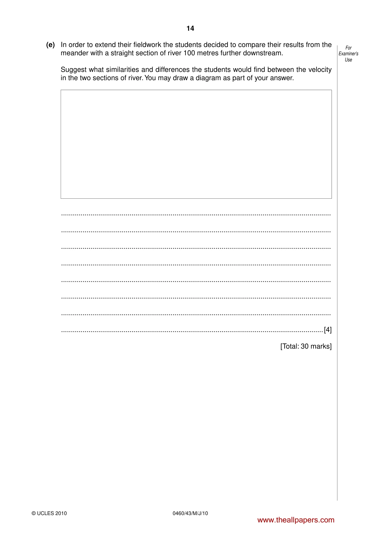 Cambridge IGCSE Geography 0460 2010 May/June Paper 4 · Variant 3 question paper, page 14 of 16