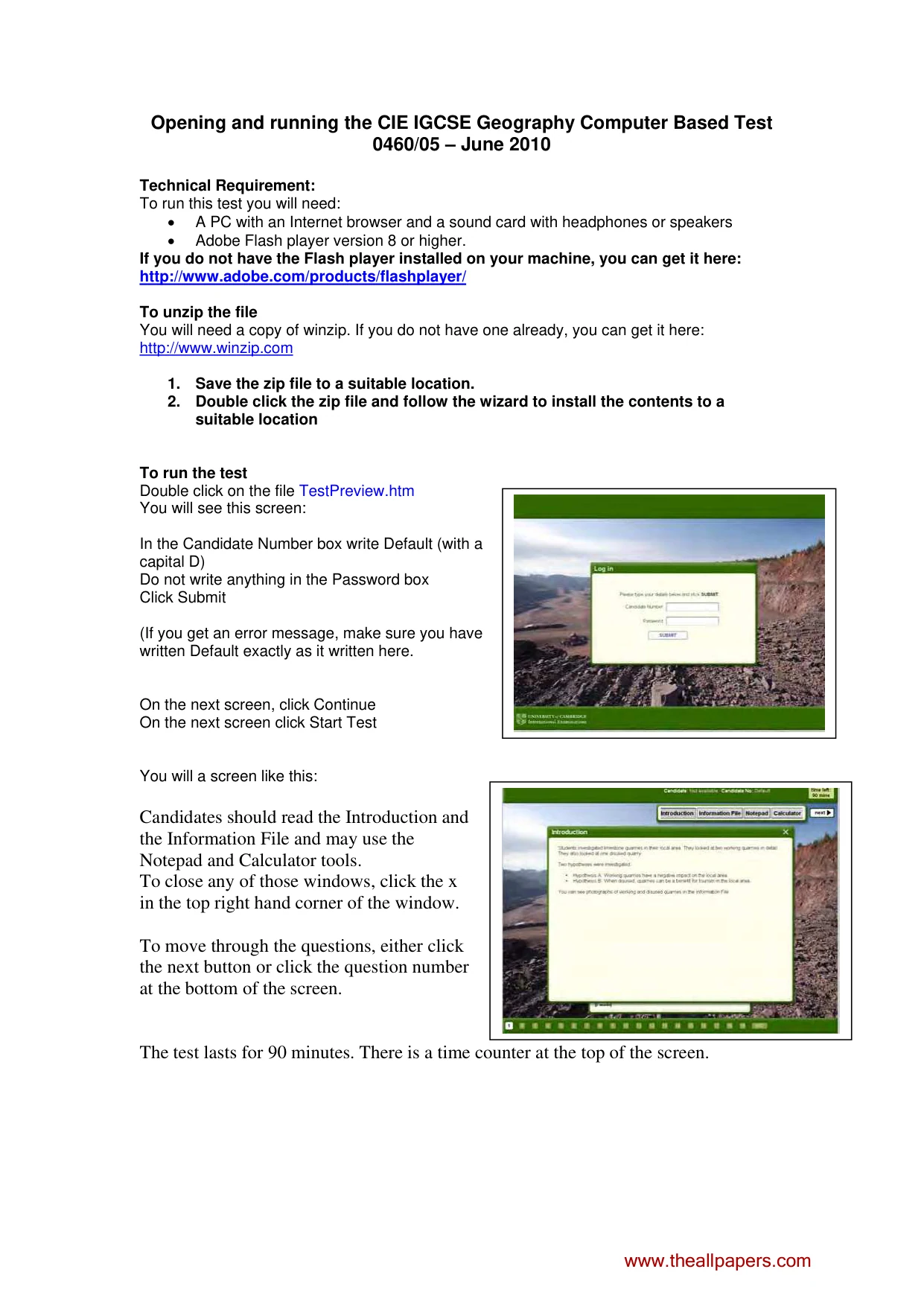 Cambridge IGCSE Geography 0460 2010 May/June Paper 5 · Variant 1 question paper, page 1 of 1