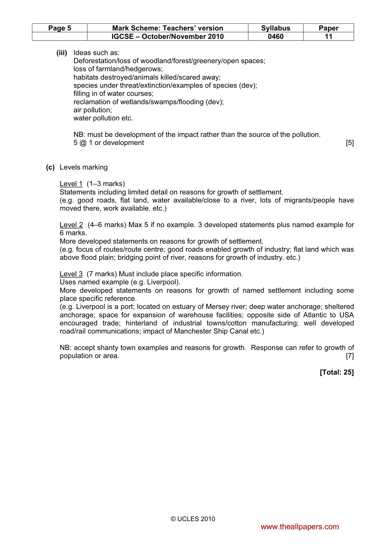 Mark scheme, page 5 of 12