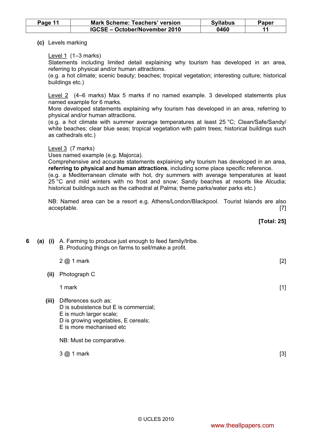 Mark scheme, page 11 of 12