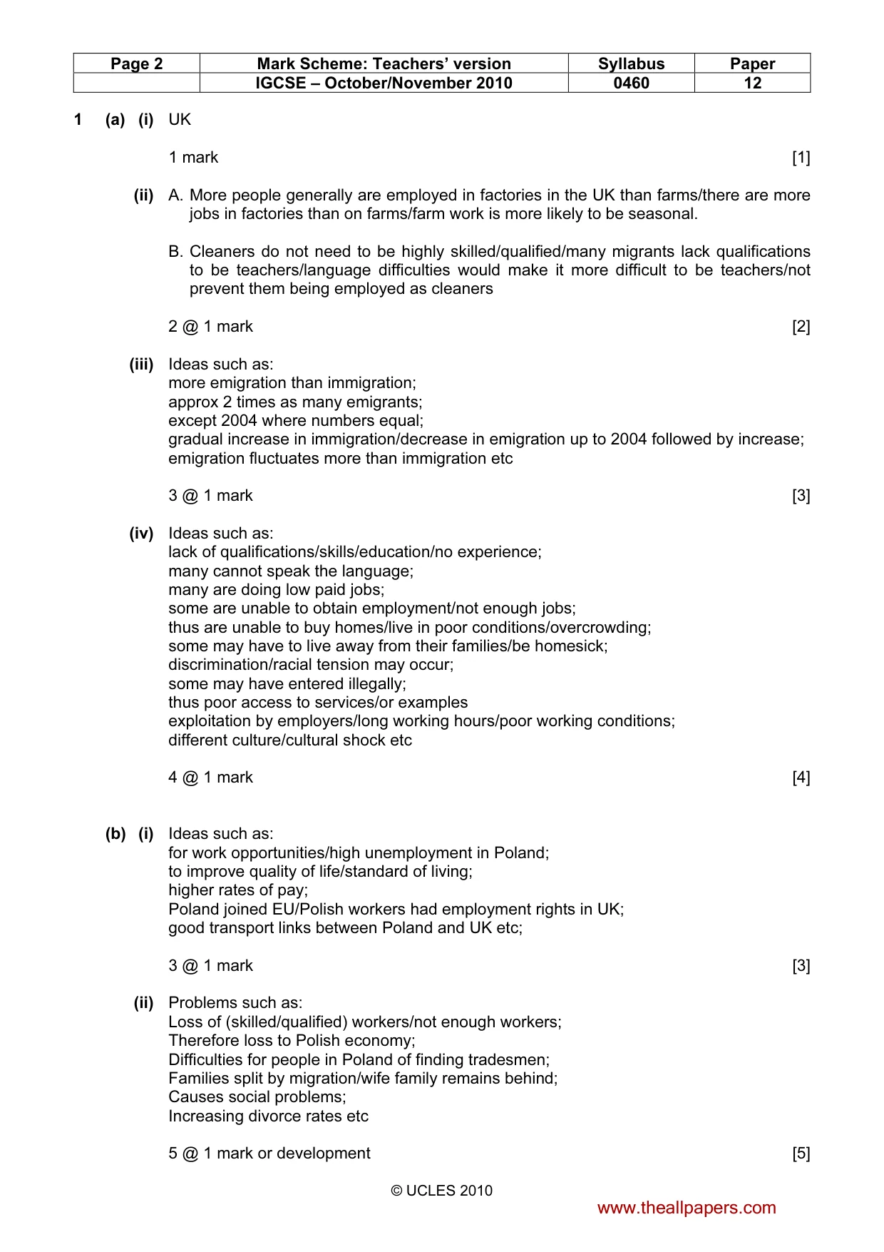 Mark scheme, page 2 of 11