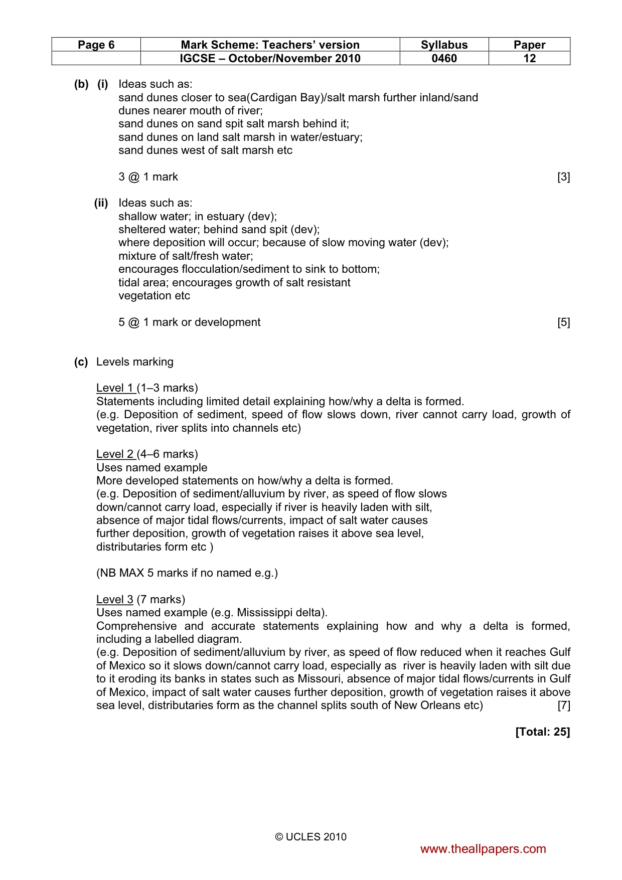 Mark scheme, page 6 of 11
