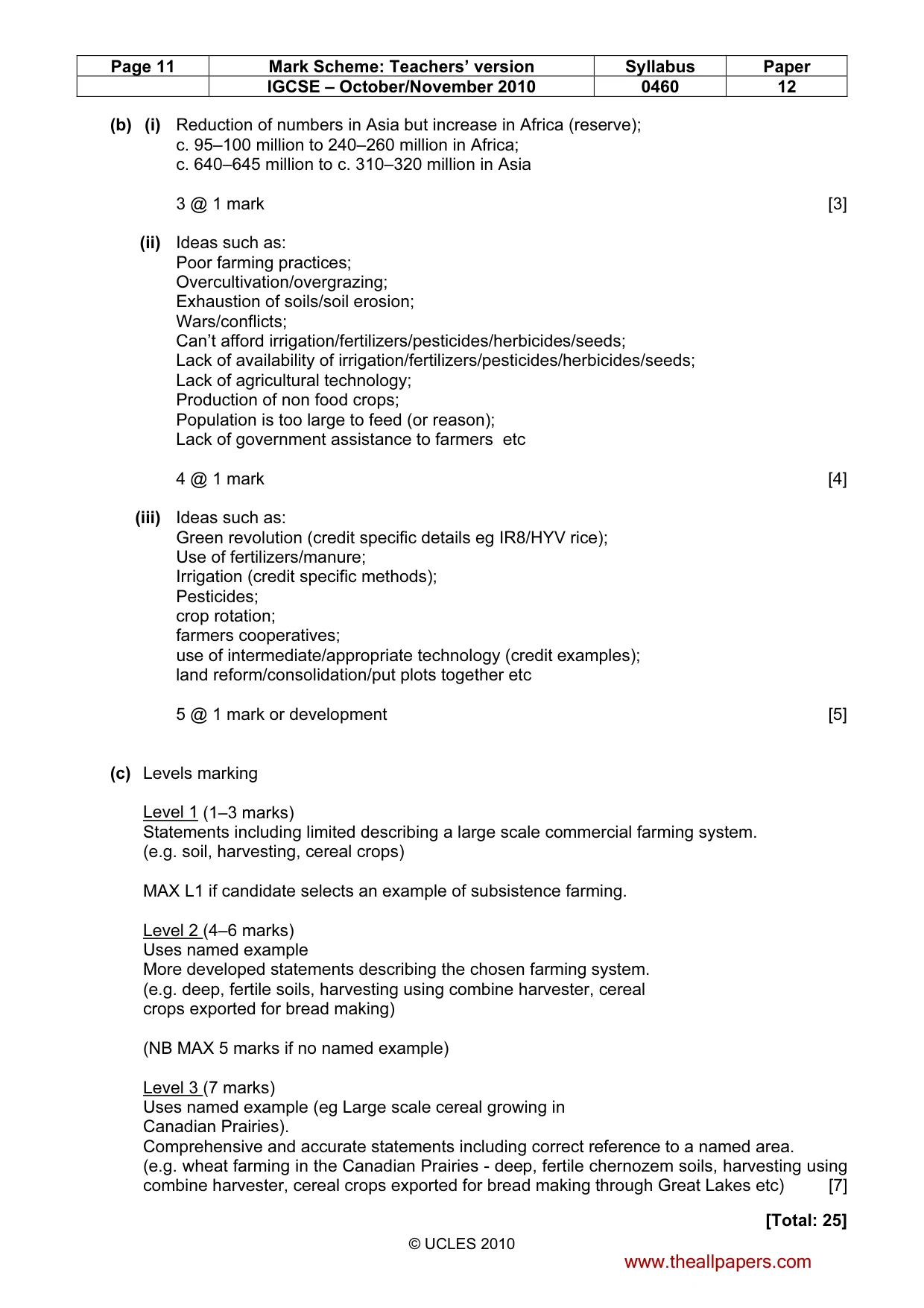 Mark scheme, page 11 of 11