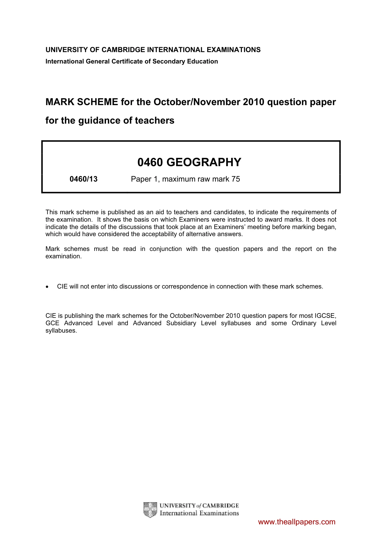 Mark scheme, page 1 of 13