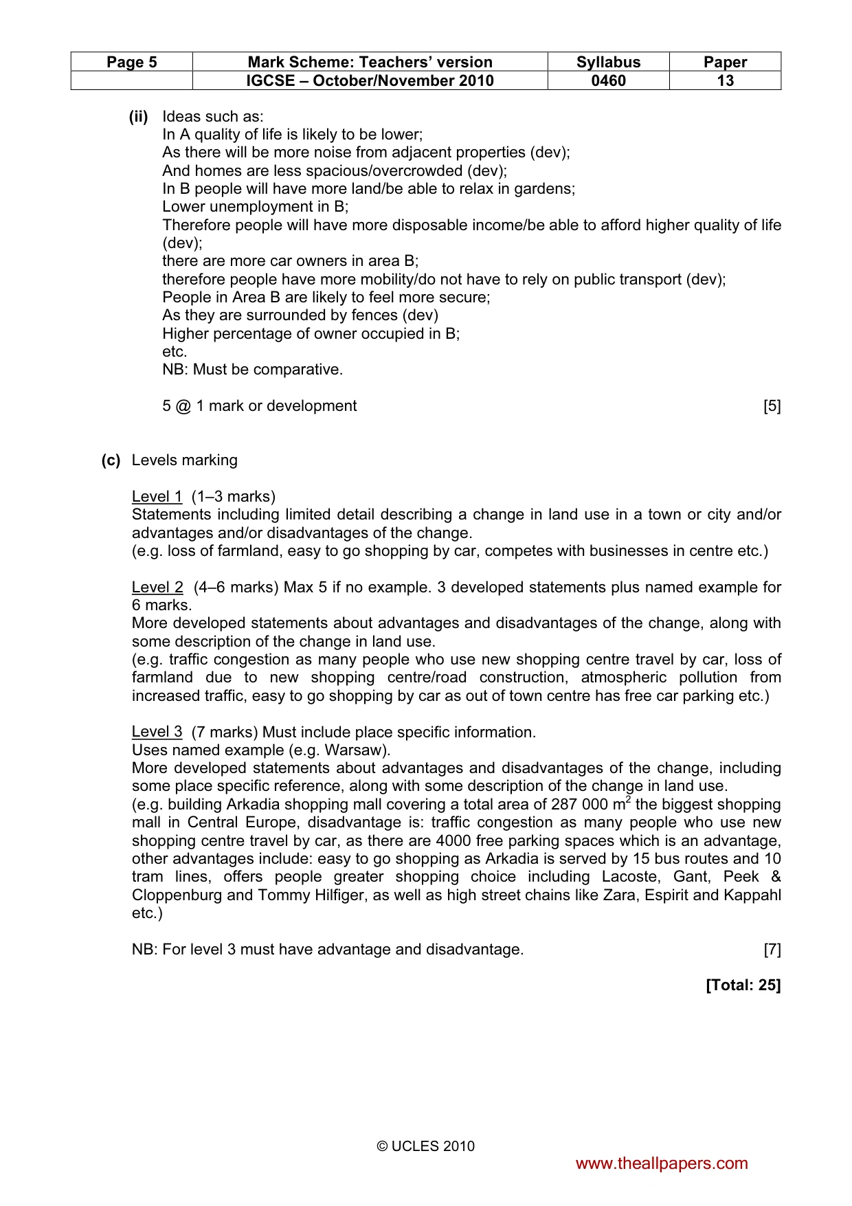 Mark scheme, page 5 of 13