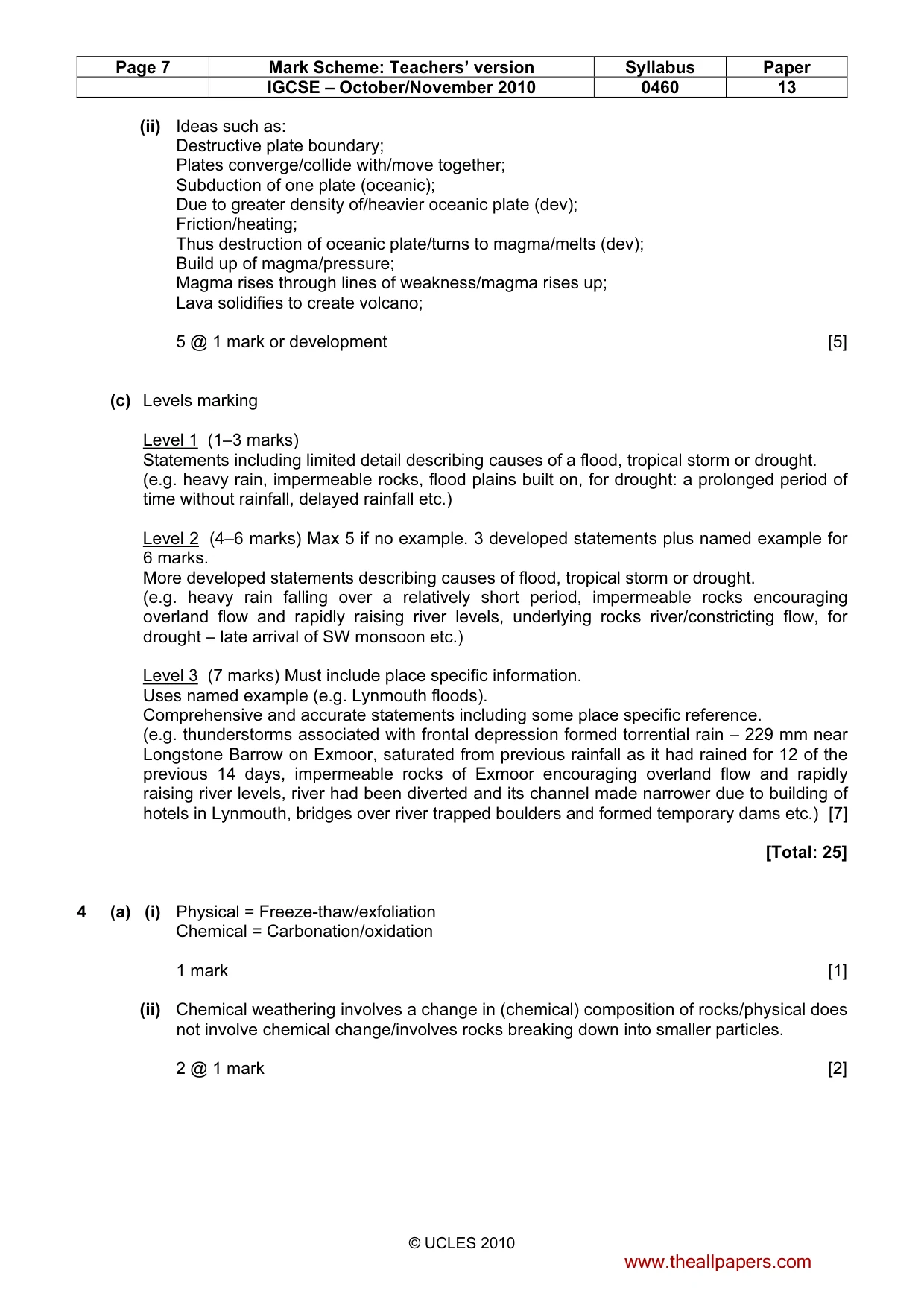 Mark scheme, page 7 of 13