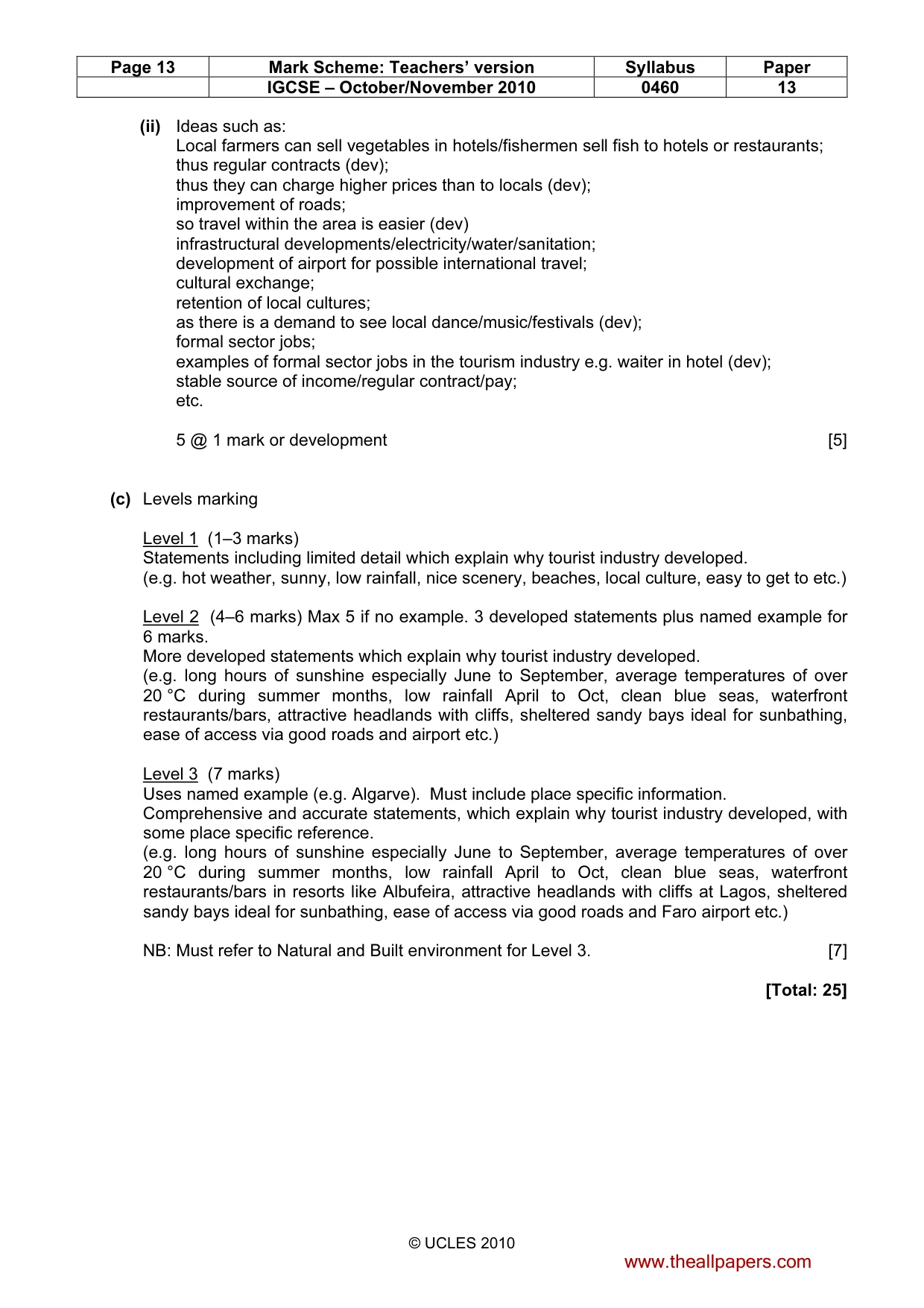 Mark scheme, page 13 of 13