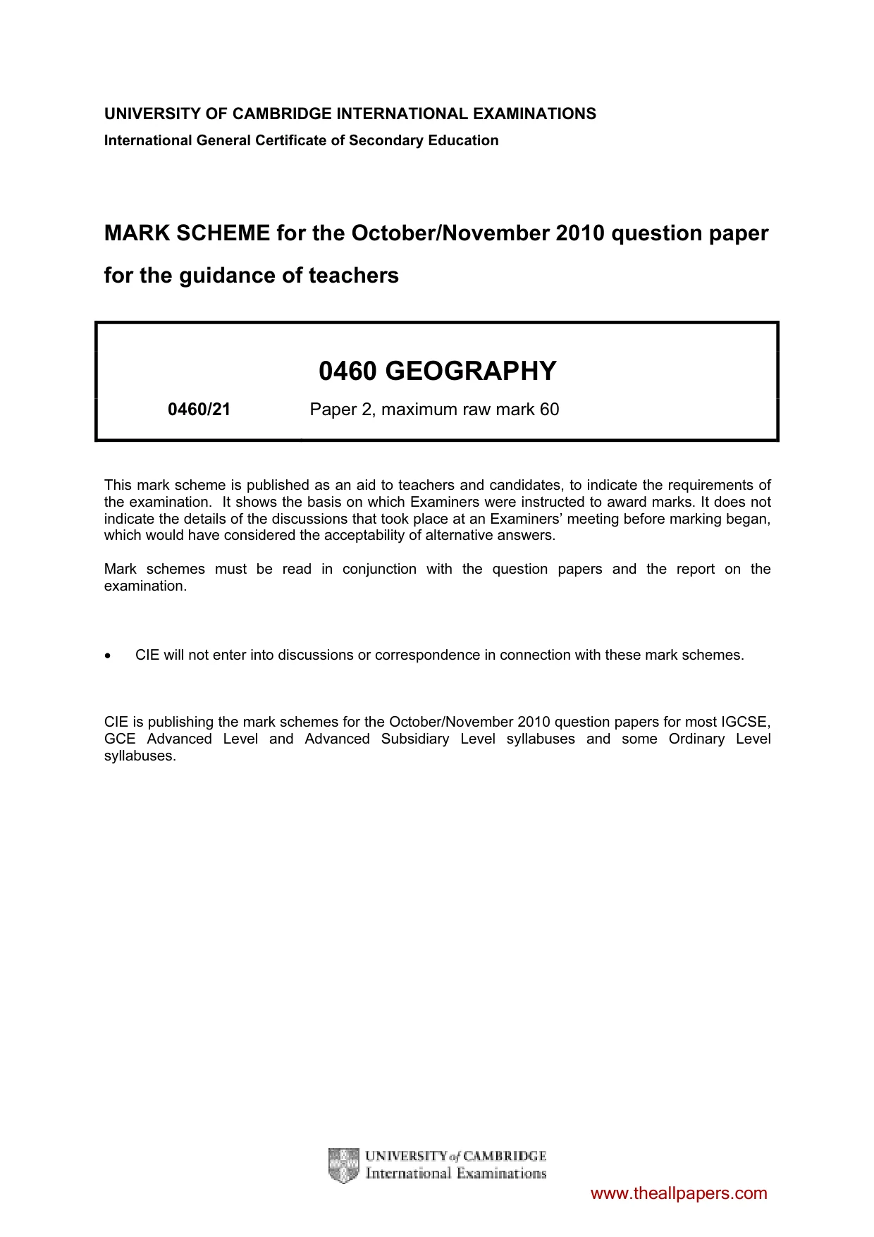 Mark scheme, page 1 of 5