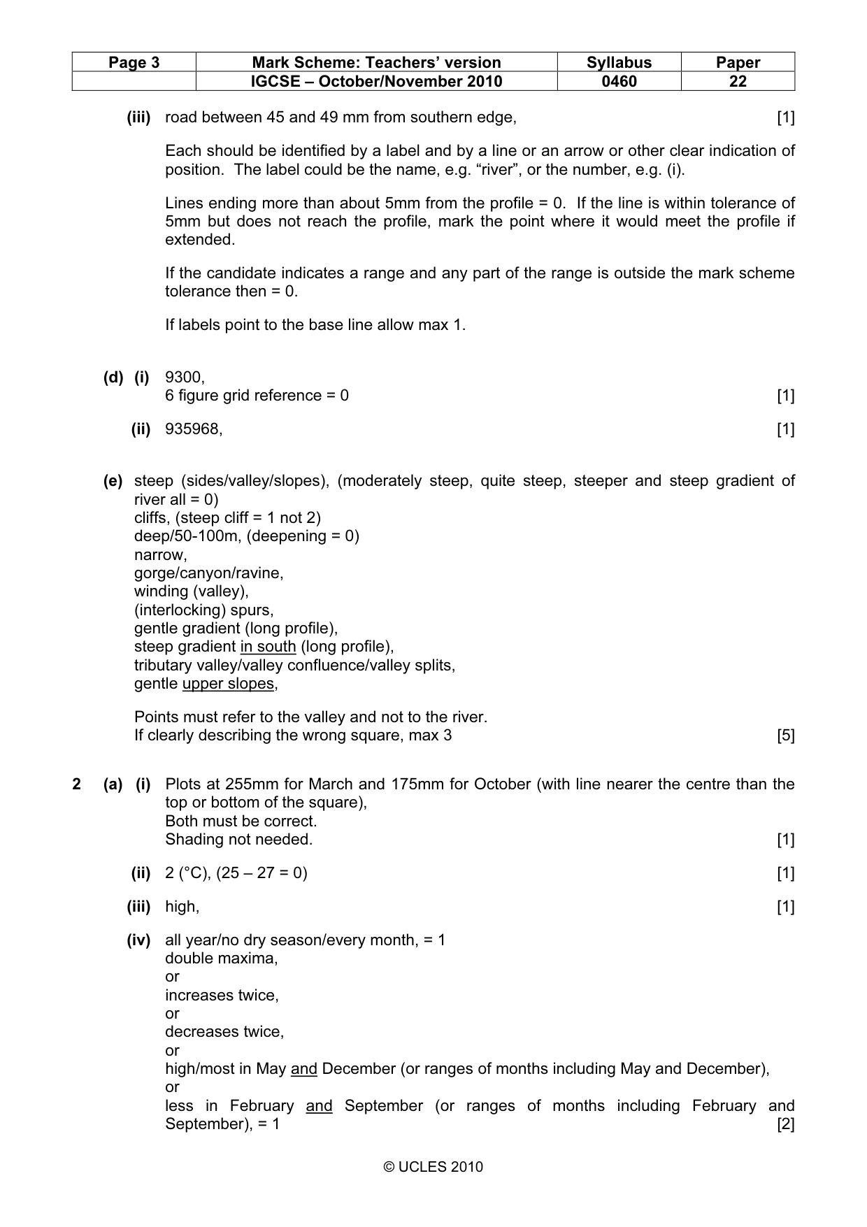 Mark scheme, page 3 of 6
