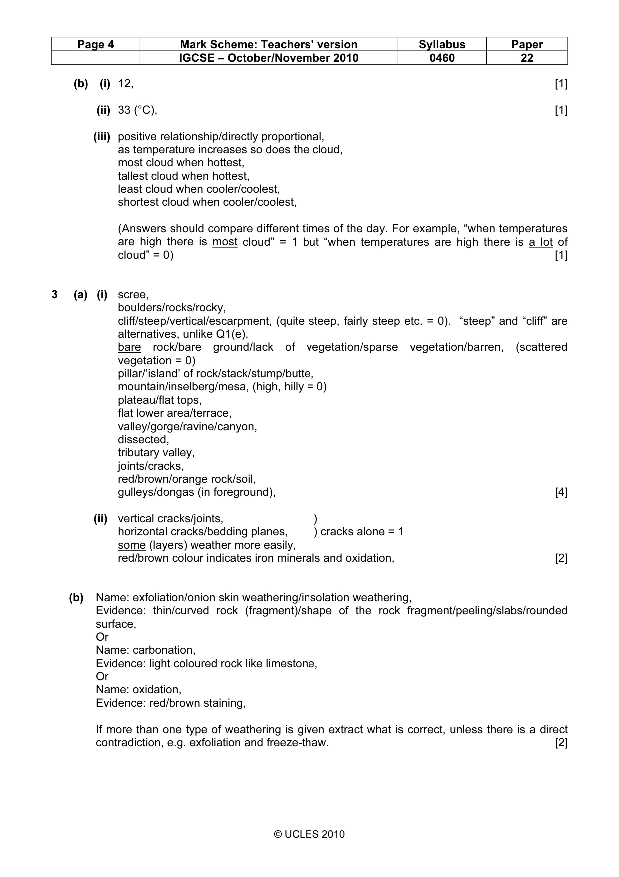 Mark scheme, page 4 of 6