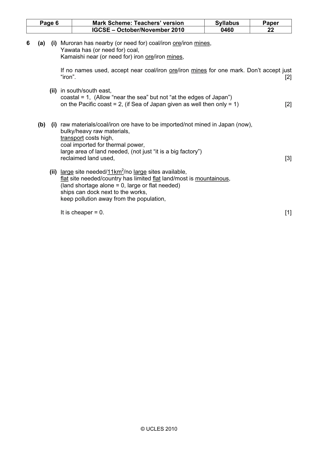 Mark scheme, page 6 of 6