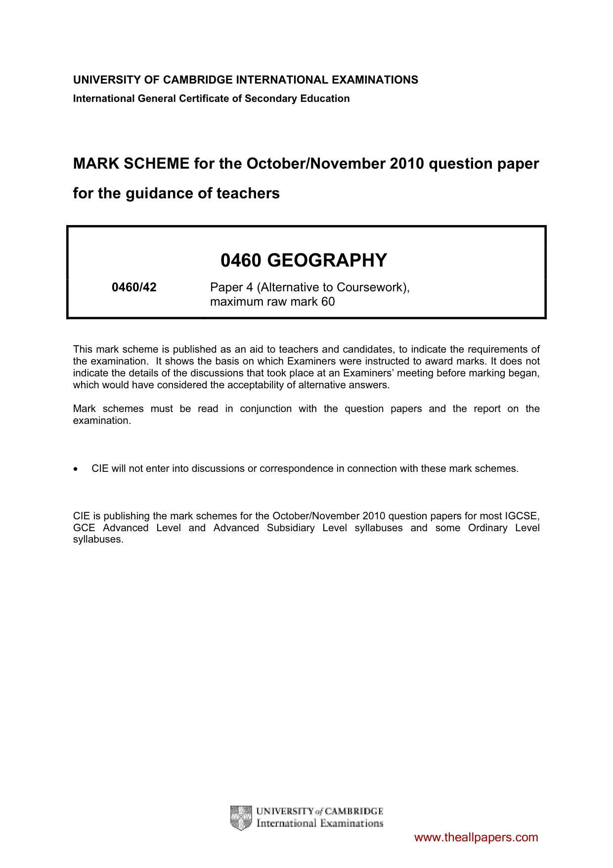 Mark scheme, page 1 of 5