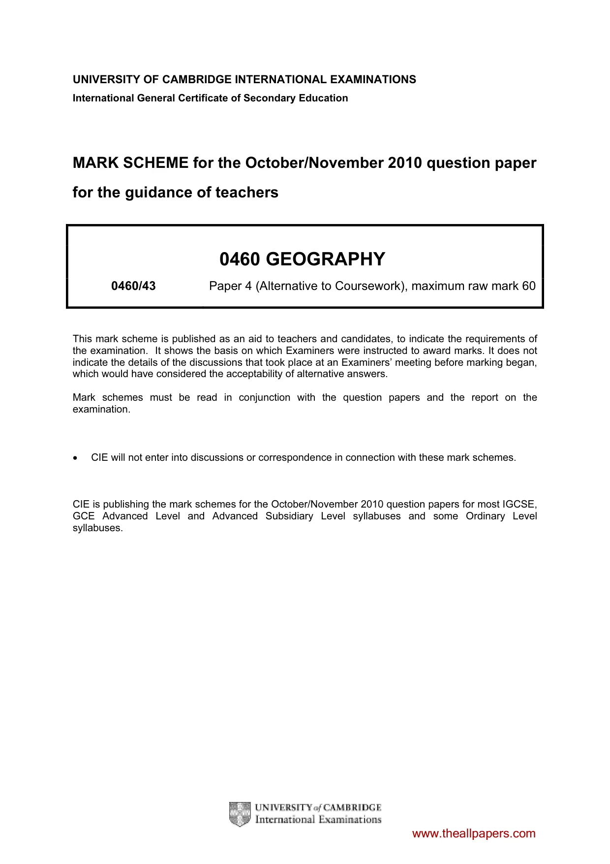 Mark scheme, page 1 of 5