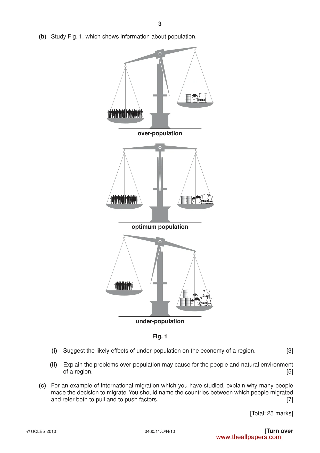 Cambridge IGCSE Geography 0460 2010 Oct/Nov Paper 1 · Variant 1 question paper, page 3 of 11