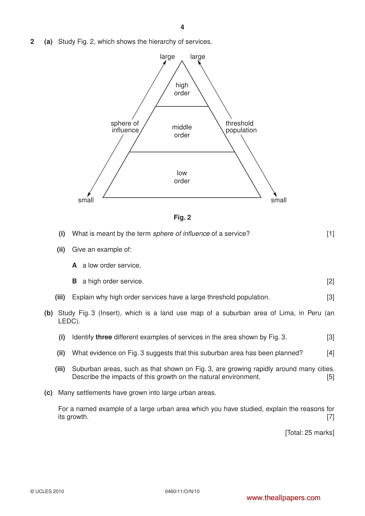 Cambridge IGCSE Geography 0460 2010 Oct/Nov Paper 1 · Variant 1 question paper, page 4 of 11