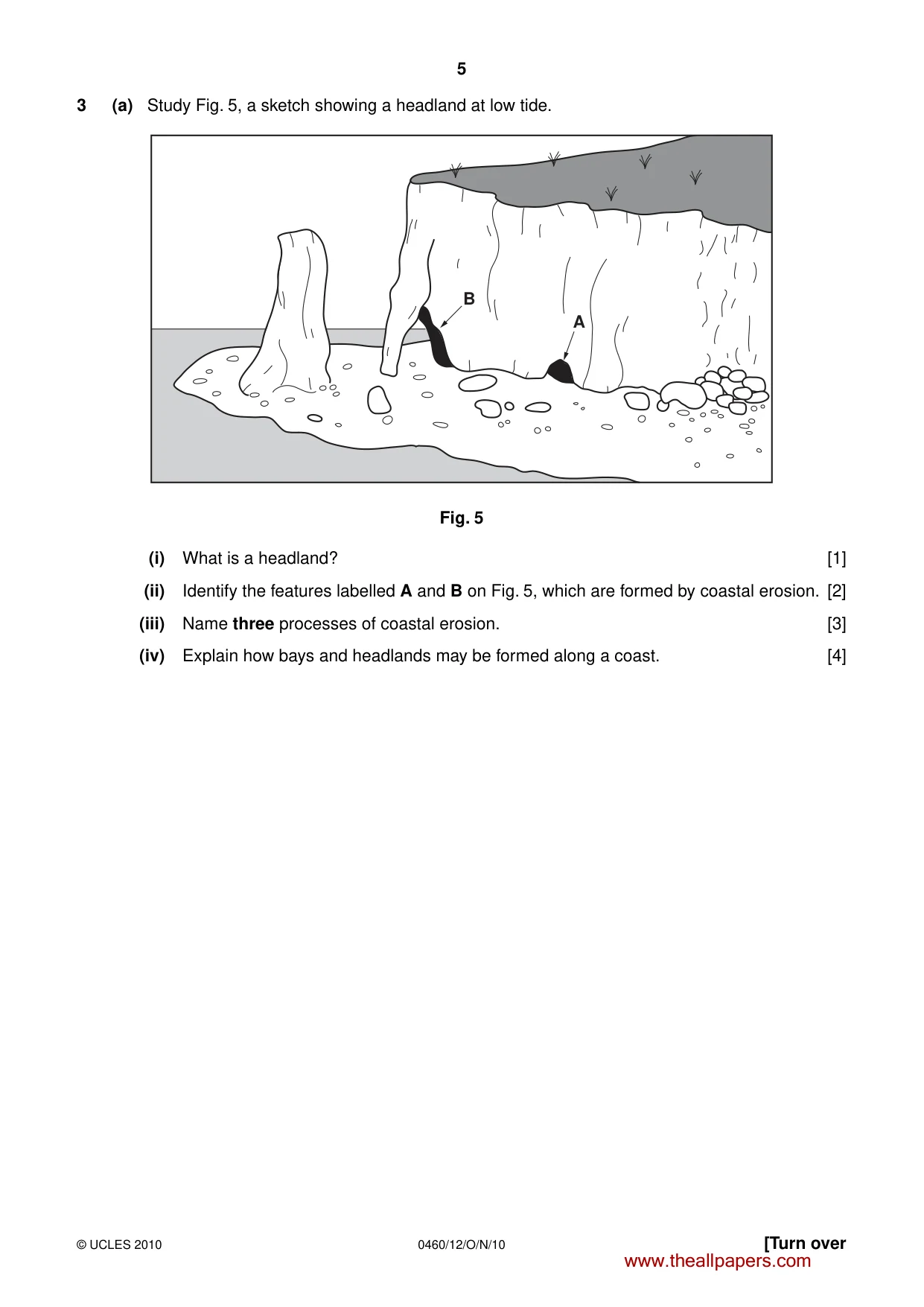 Cambridge IGCSE Geography 0460 2010 Oct/Nov Paper 1 · Variant 2 question paper, page 5 of 12
