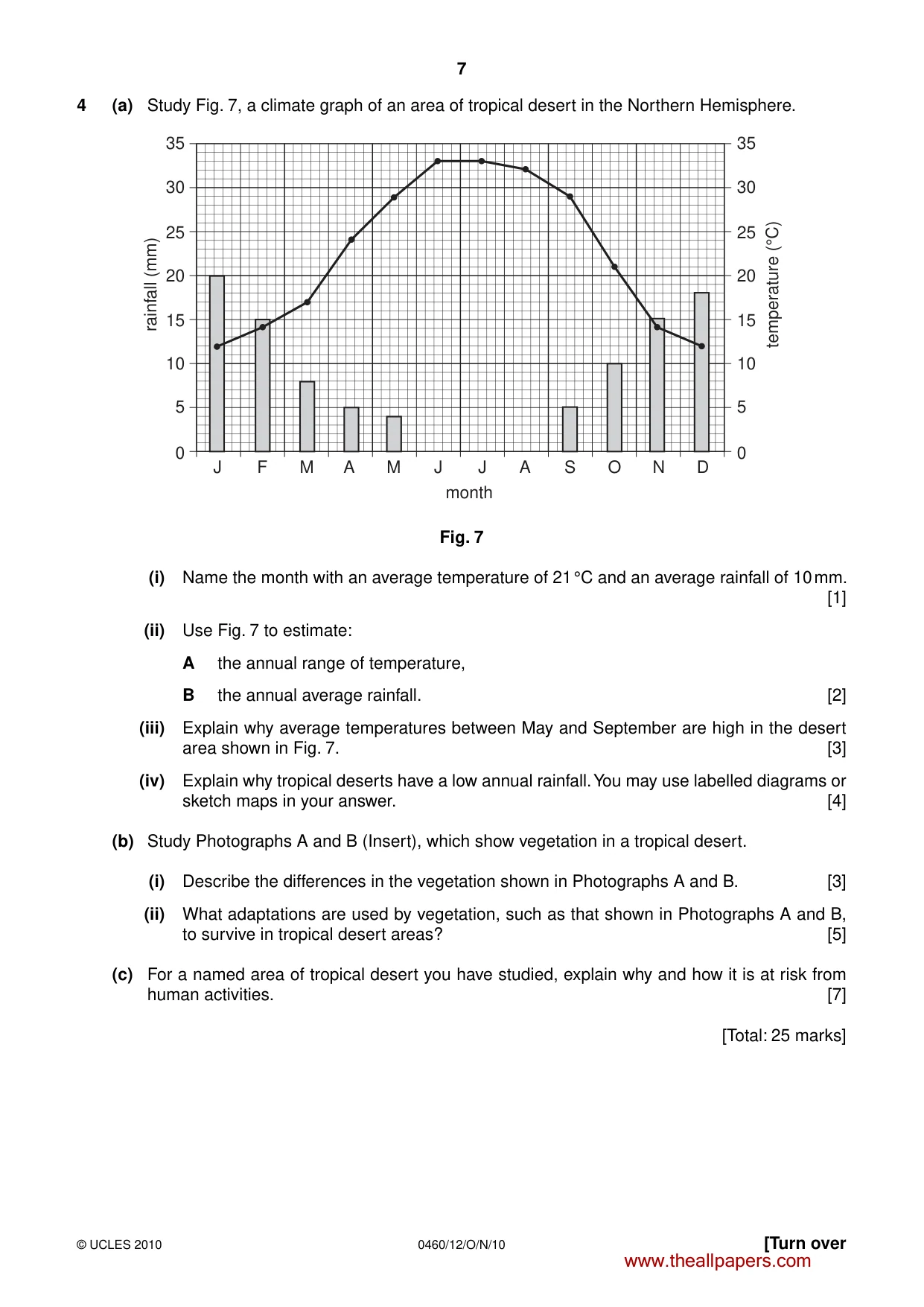 Cambridge IGCSE Geography 0460 2010 Oct/Nov Paper 1 · Variant 2 question paper, page 7 of 12