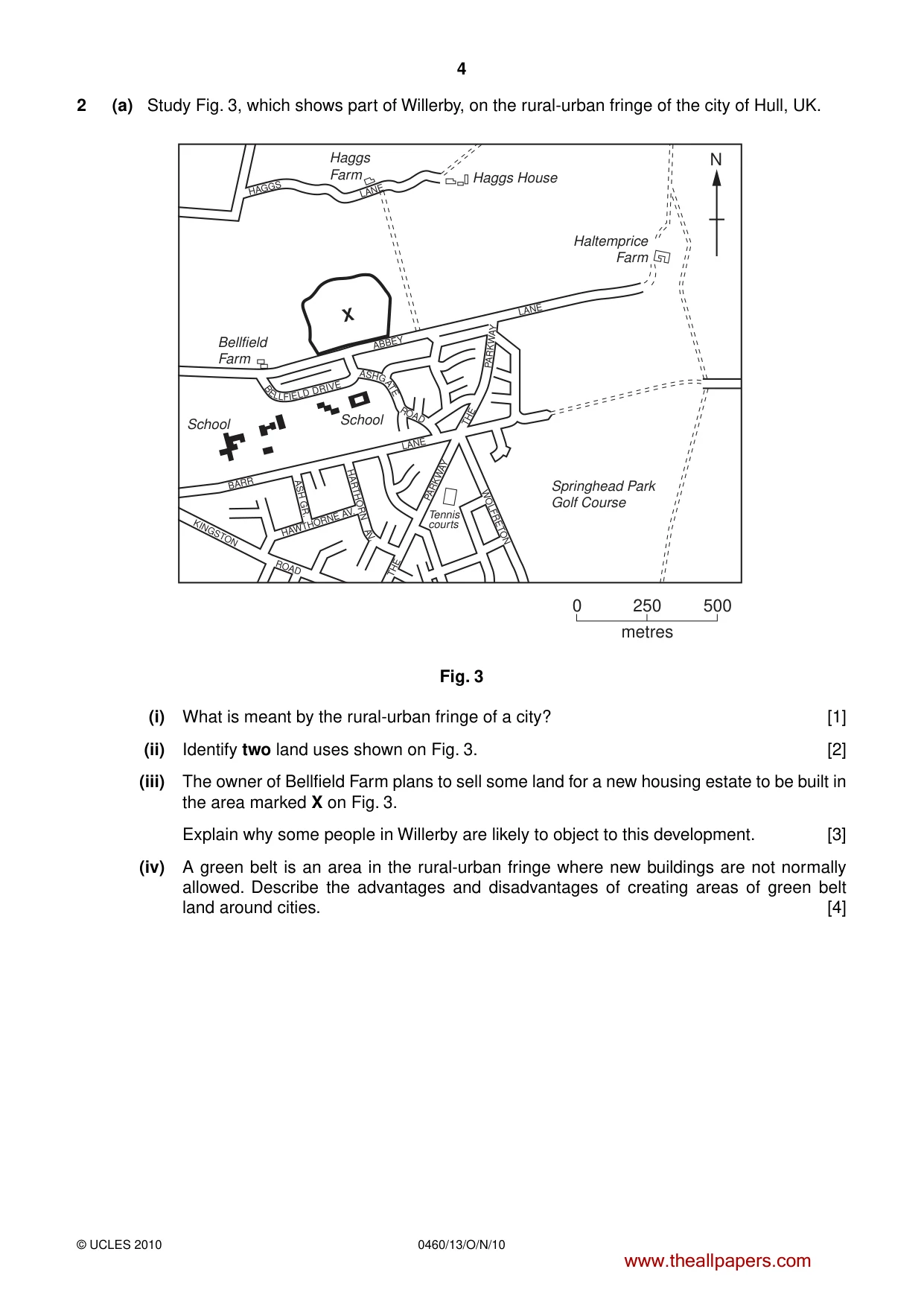 Cambridge IGCSE Geography 0460 2010 Oct/Nov Paper 1 · Variant 3 question paper, page 4 of 12
