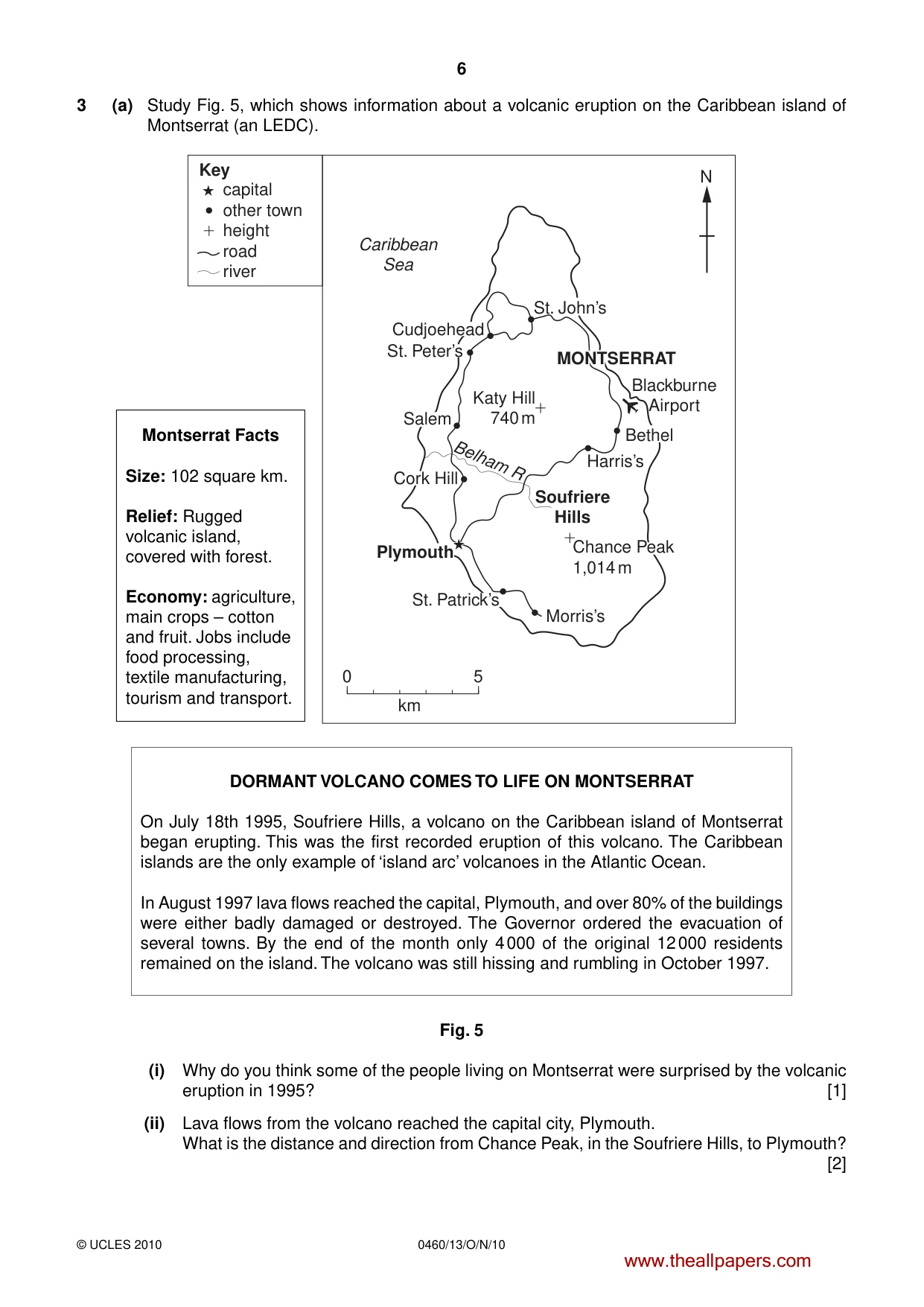 Cambridge IGCSE Geography 0460 2010 Oct/Nov Paper 1 · Variant 3 question paper, page 6 of 12