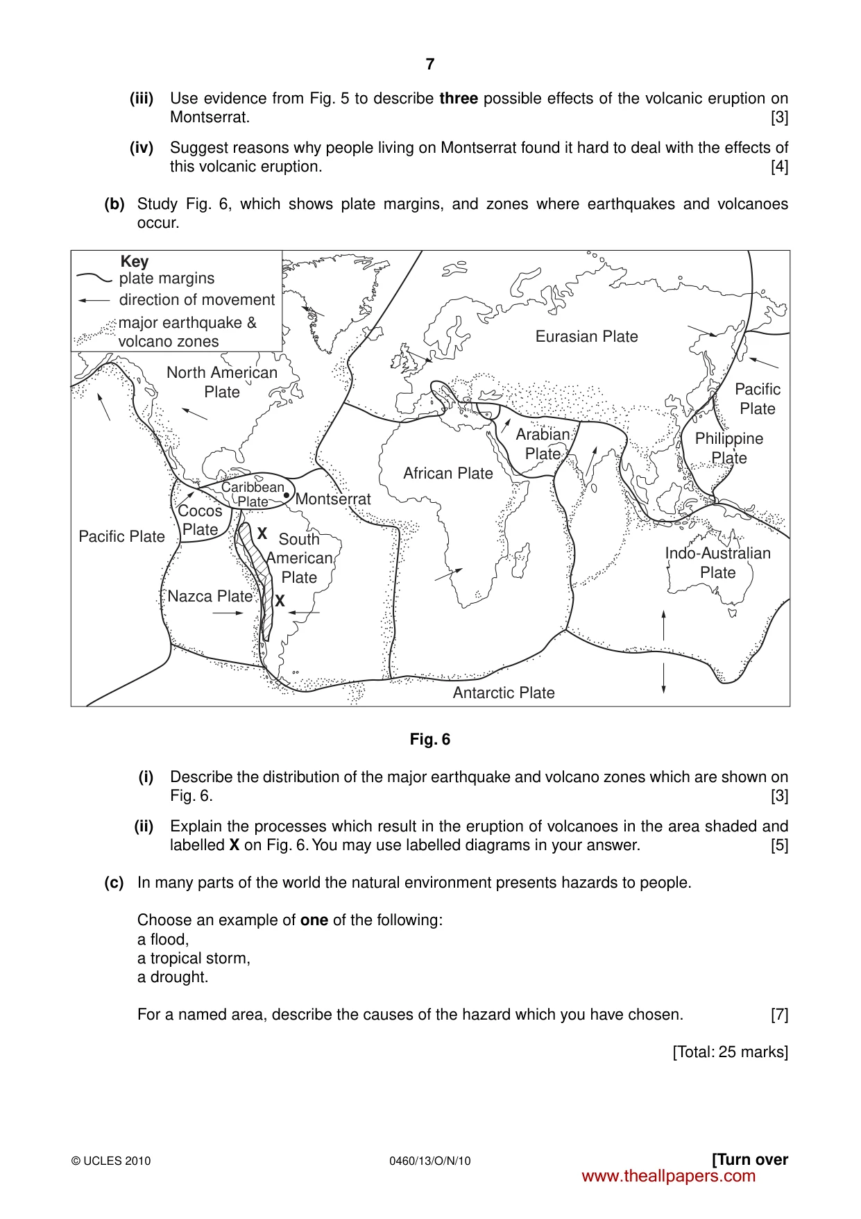 Cambridge IGCSE Geography 0460 2010 Oct/Nov Paper 1 · Variant 3 question paper, page 7 of 12