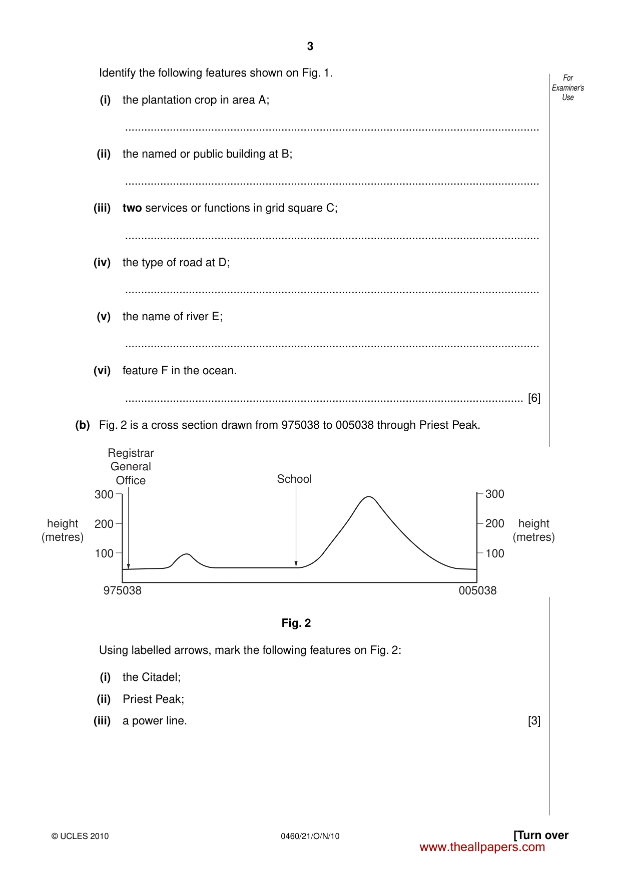 Cambridge IGCSE Geography 0460 2010 Oct/Nov Paper 2 · Variant 1 question paper, page 3 of 16