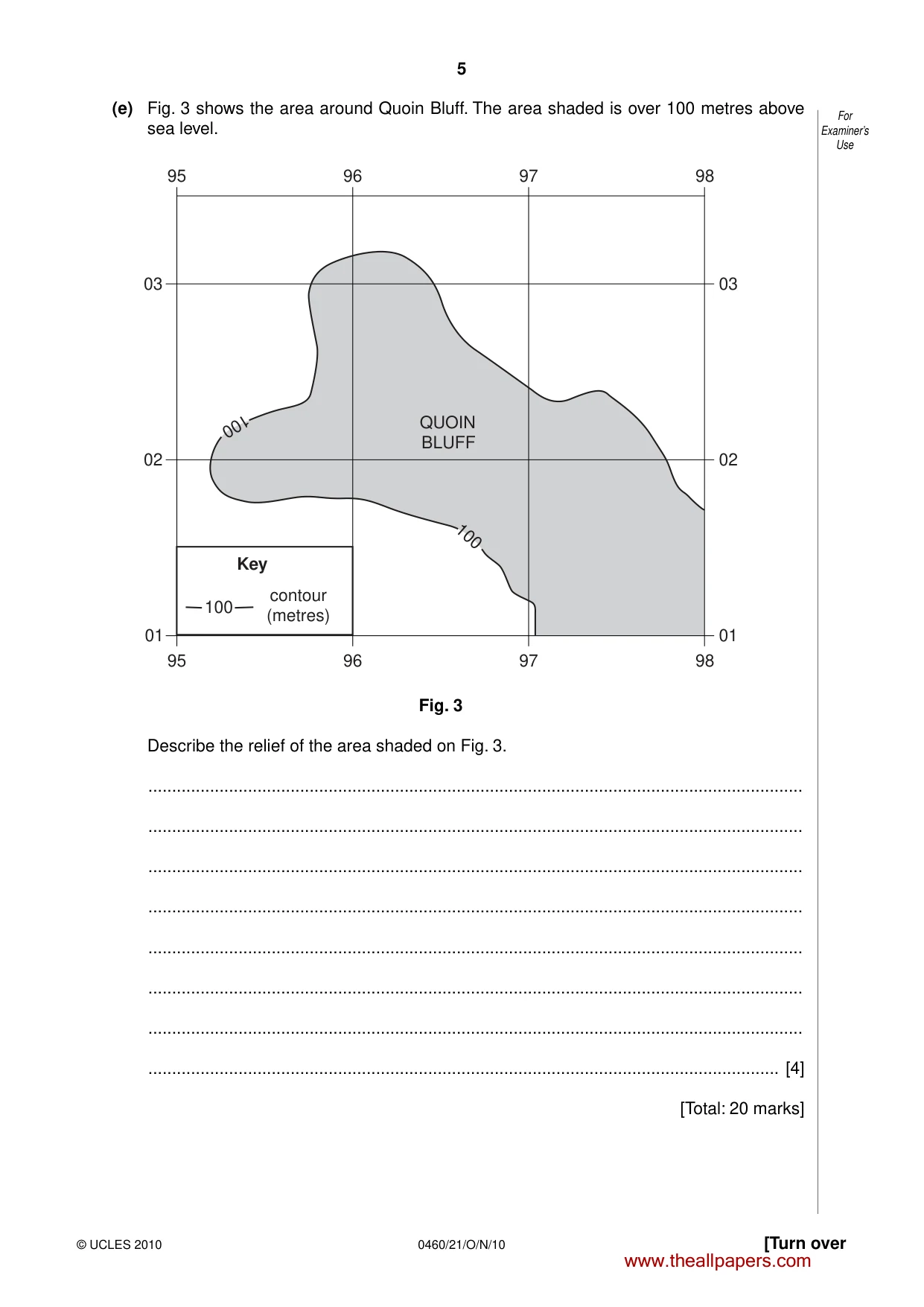 Cambridge IGCSE Geography 0460 2010 Oct/Nov Paper 2 · Variant 1 question paper, page 5 of 16