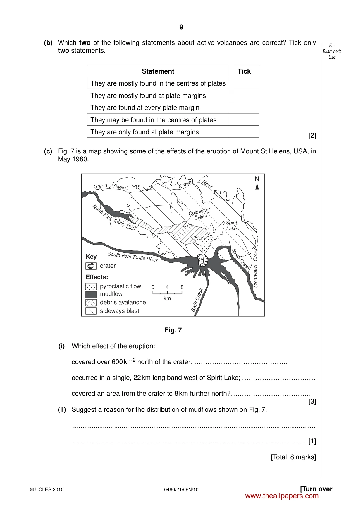 Cambridge IGCSE Geography 0460 2010 Oct/Nov Paper 2 · Variant 1 question paper, page 9 of 16