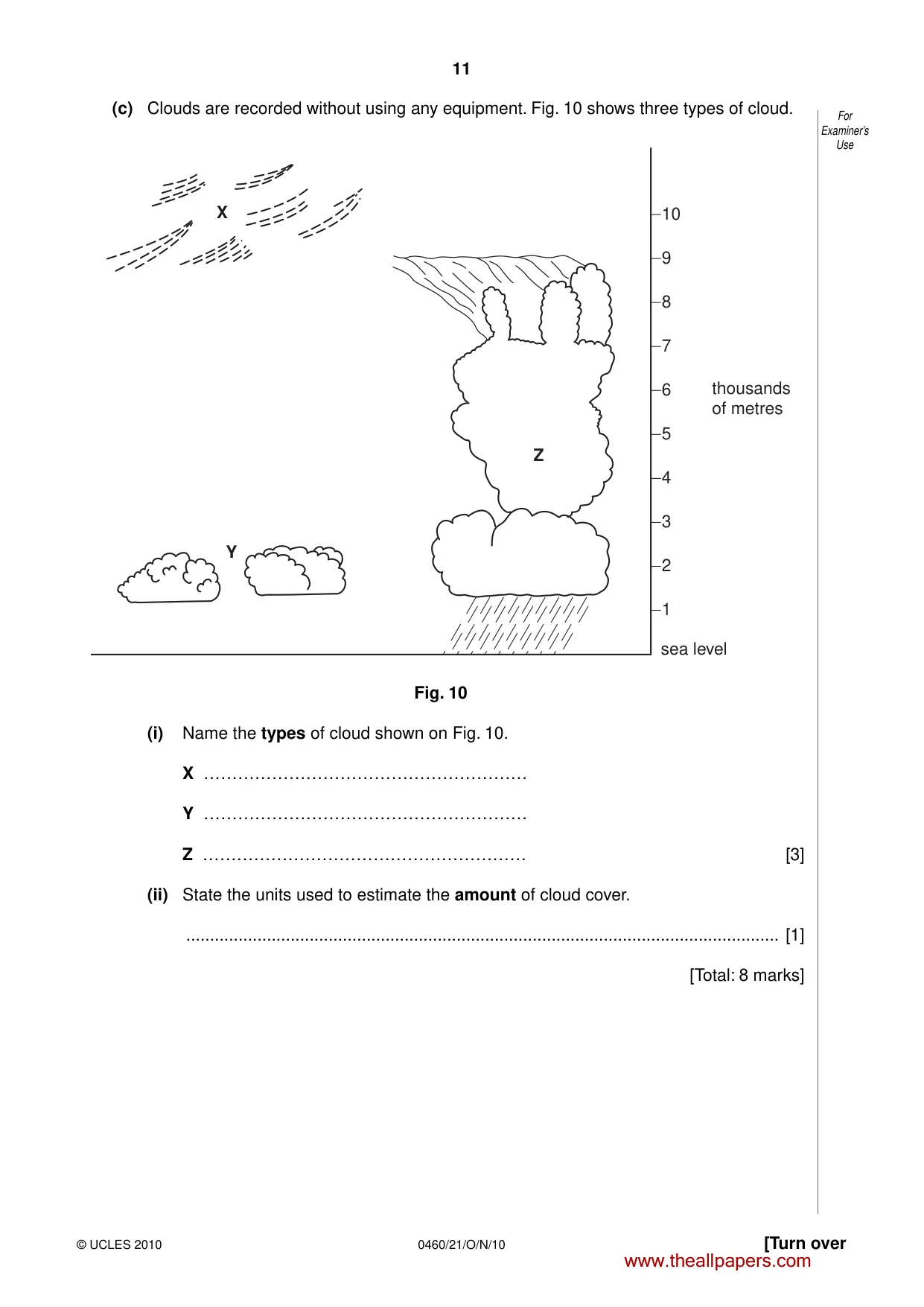Cambridge IGCSE Geography 0460 2010 Oct/Nov Paper 2 · Variant 1 question paper, page 11 of 16