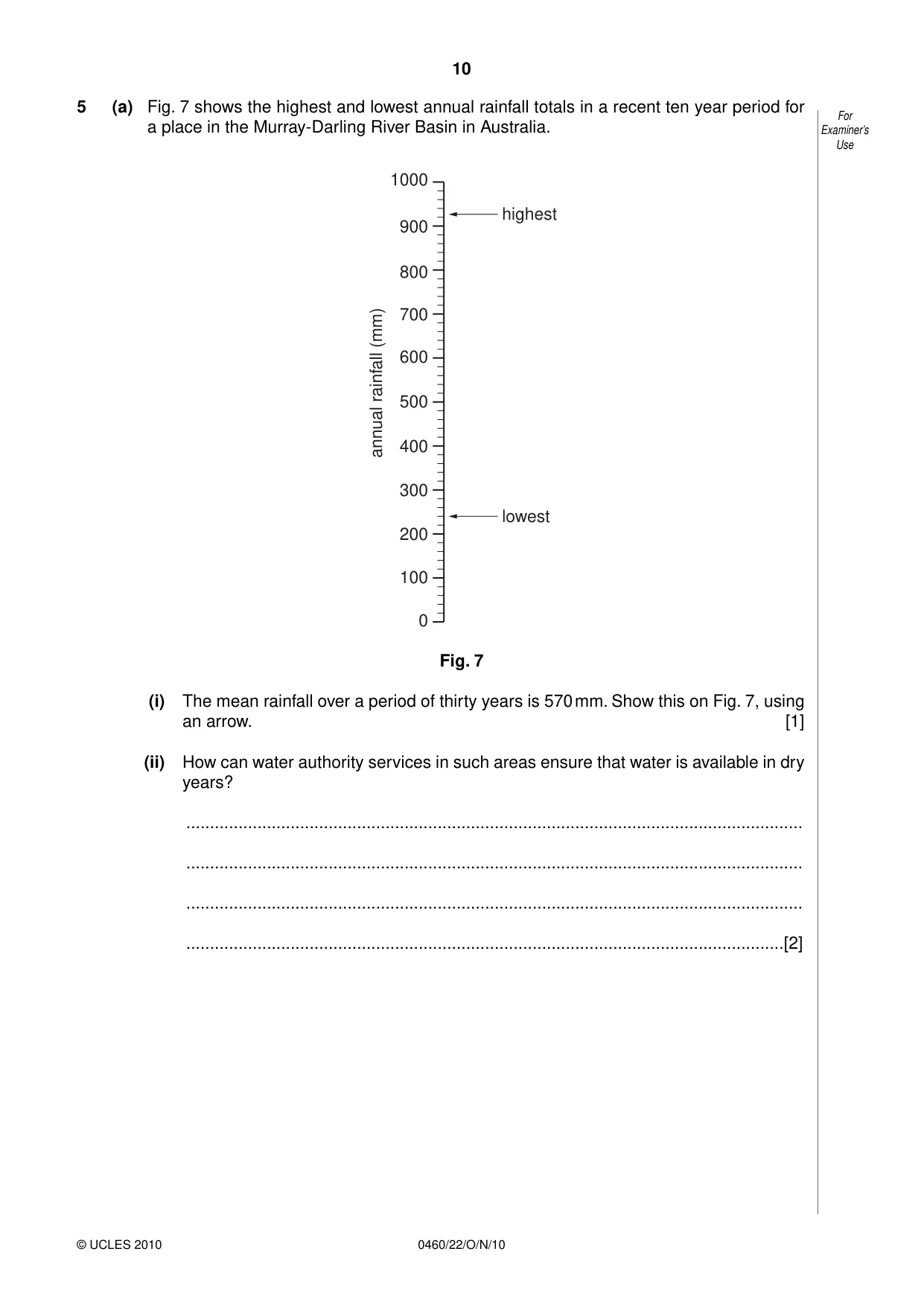 Cambridge IGCSE Geography 0460 2010 Oct/Nov Paper 2 · Variant 2 question paper, page 10 of 16