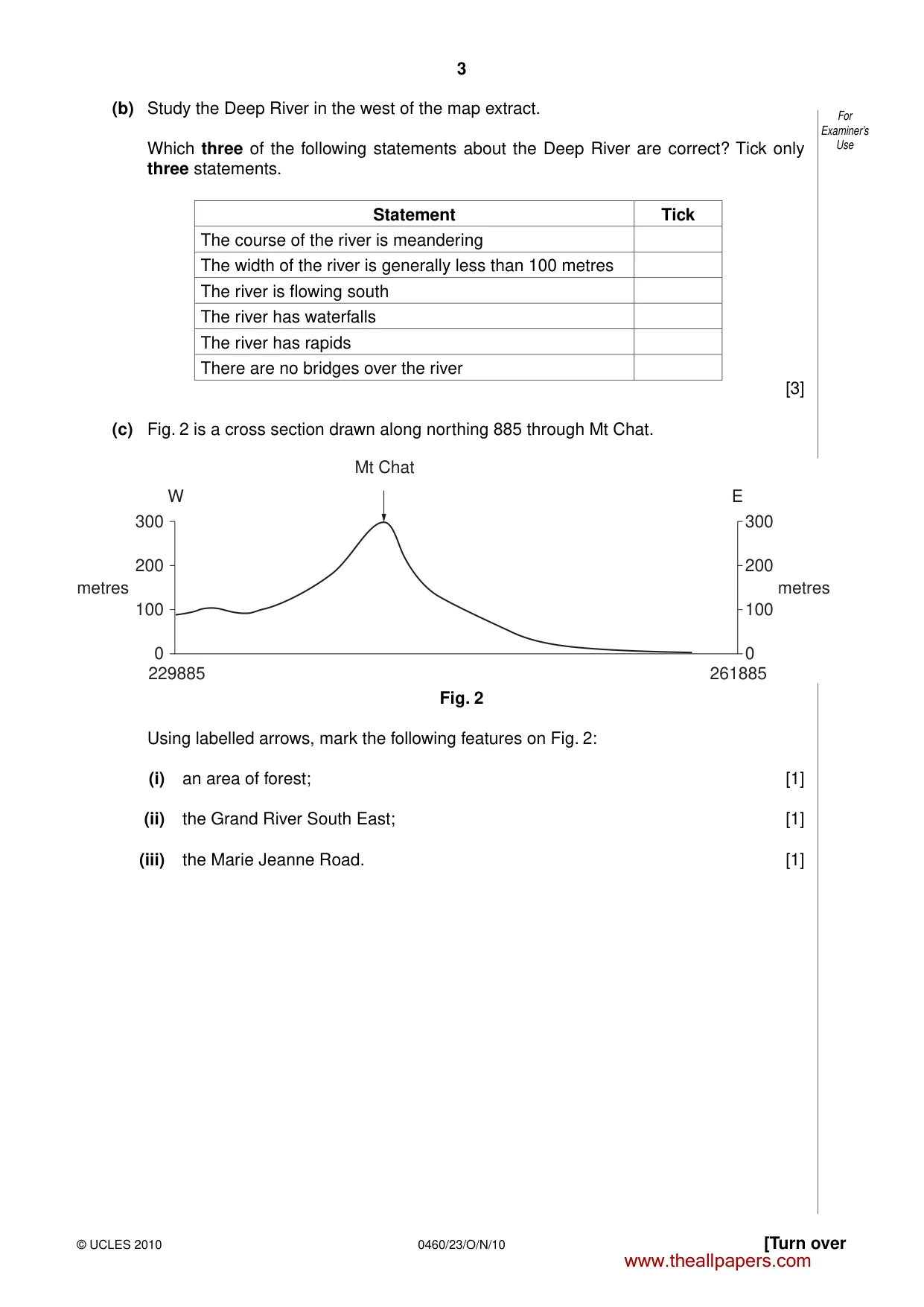 Cambridge IGCSE Geography 0460 2010 Oct/Nov Paper 2 · Variant 3 question paper, page 3 of 16
