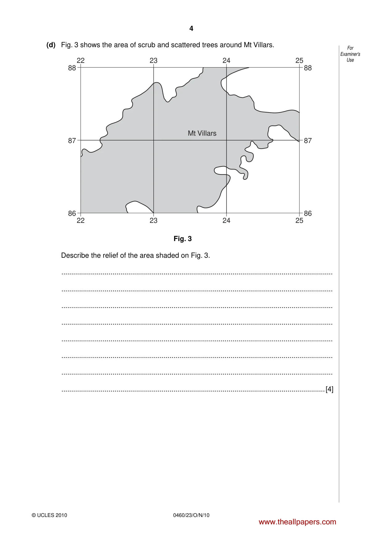 Cambridge IGCSE Geography 0460 2010 Oct/Nov Paper 2 · Variant 3 question paper, page 4 of 16