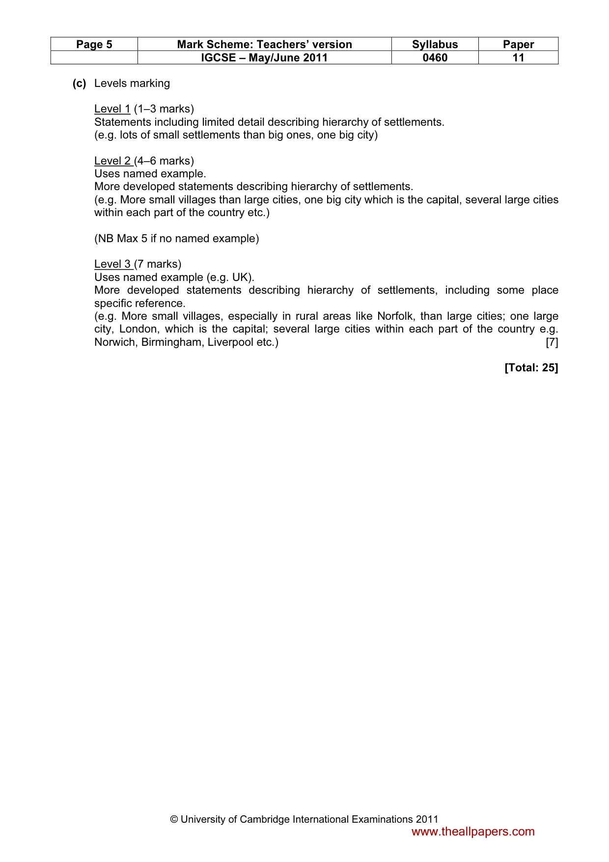 Mark scheme, page 5 of 13