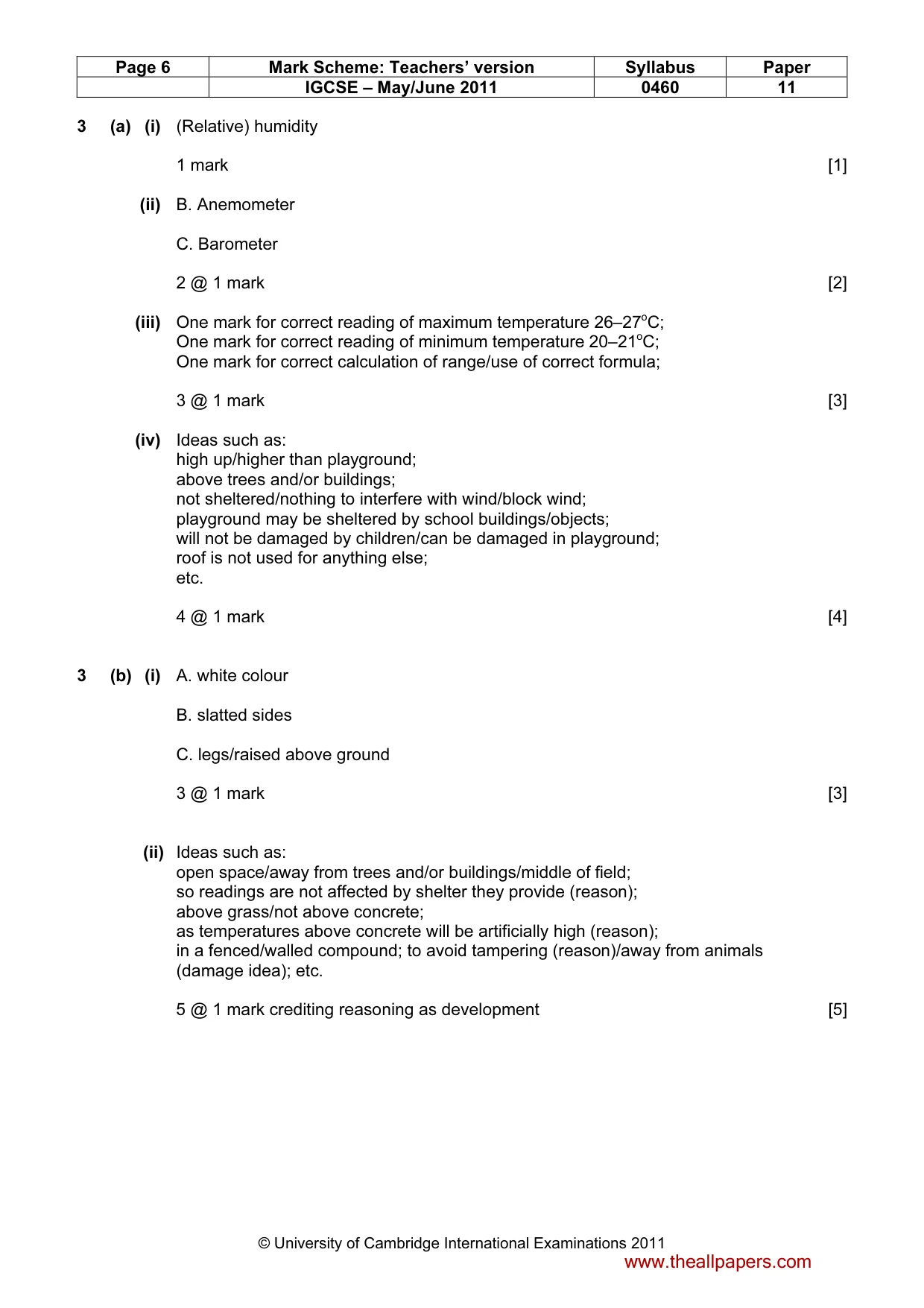 Mark scheme, page 6 of 13