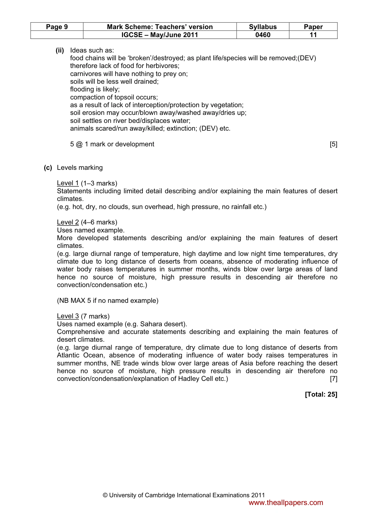 Mark scheme, page 9 of 13