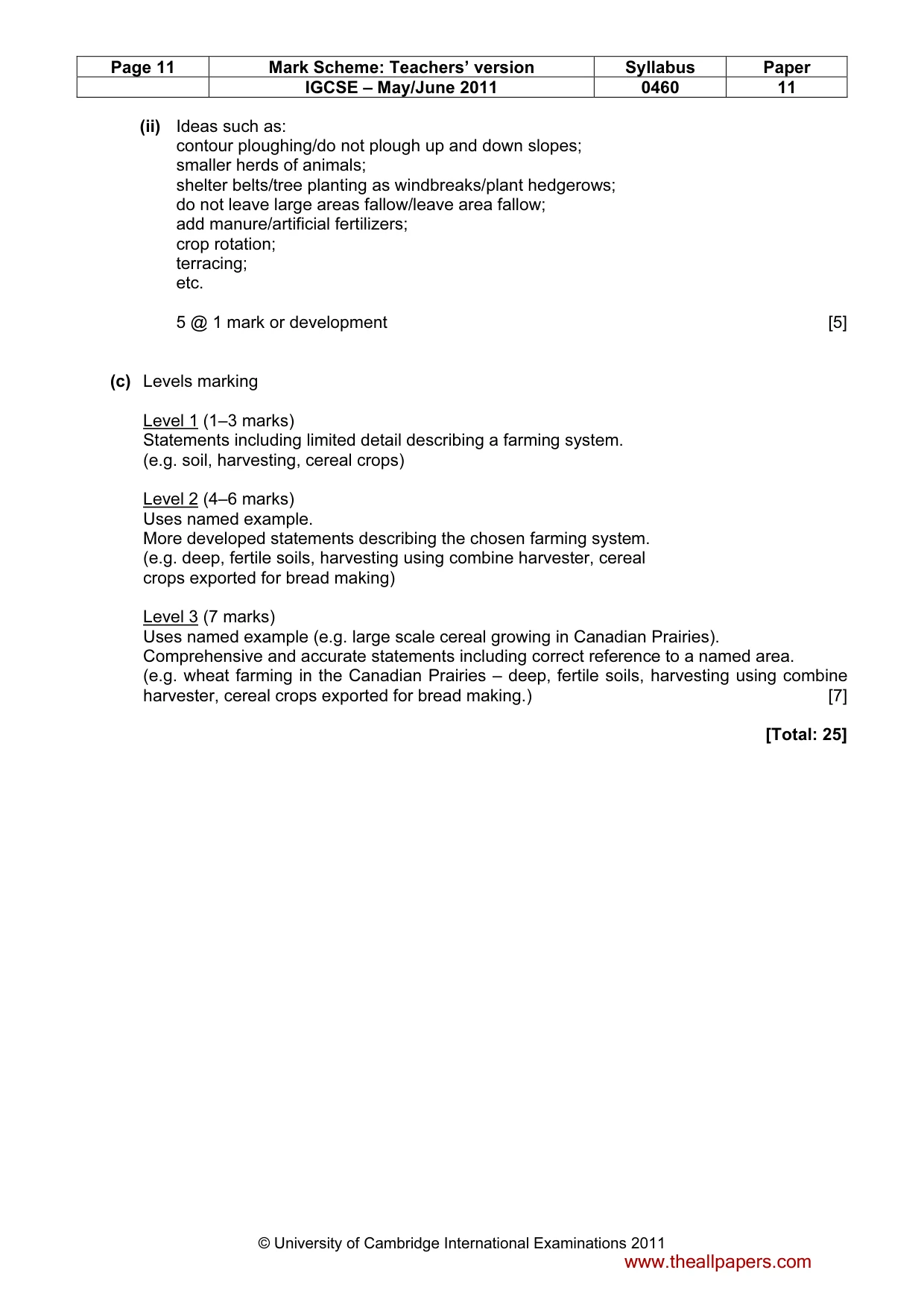 Mark scheme, page 11 of 13