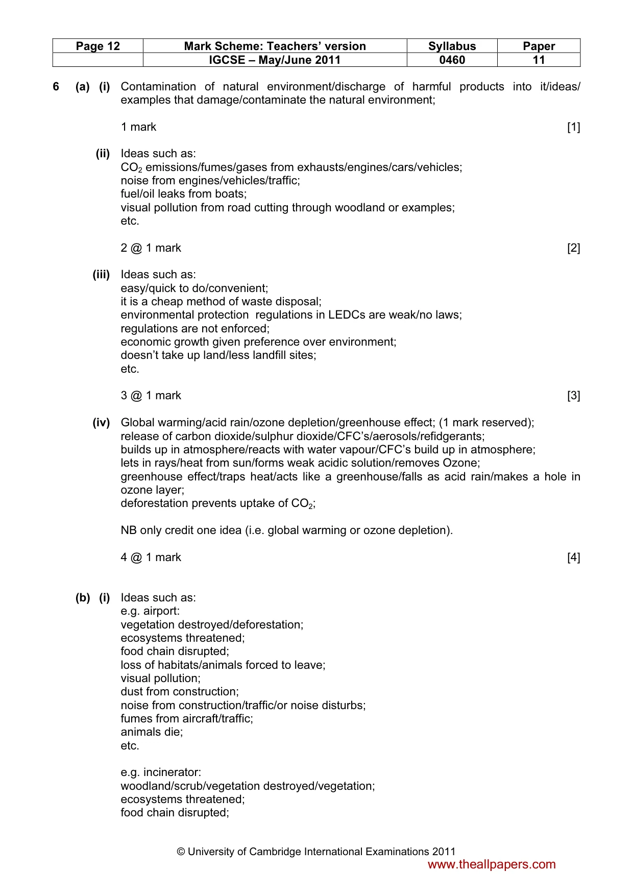 Mark scheme, page 12 of 13