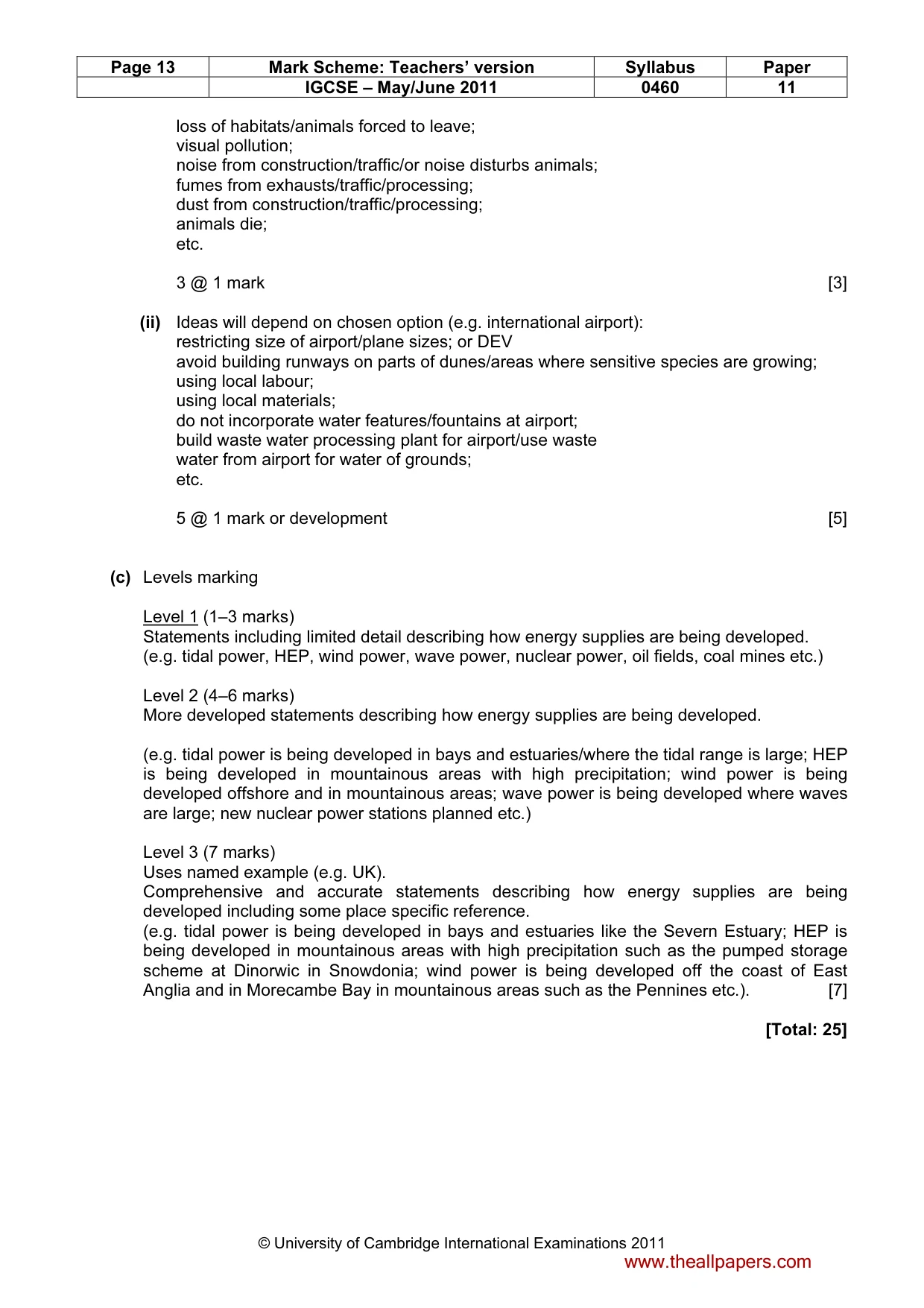 Mark scheme, page 13 of 13
