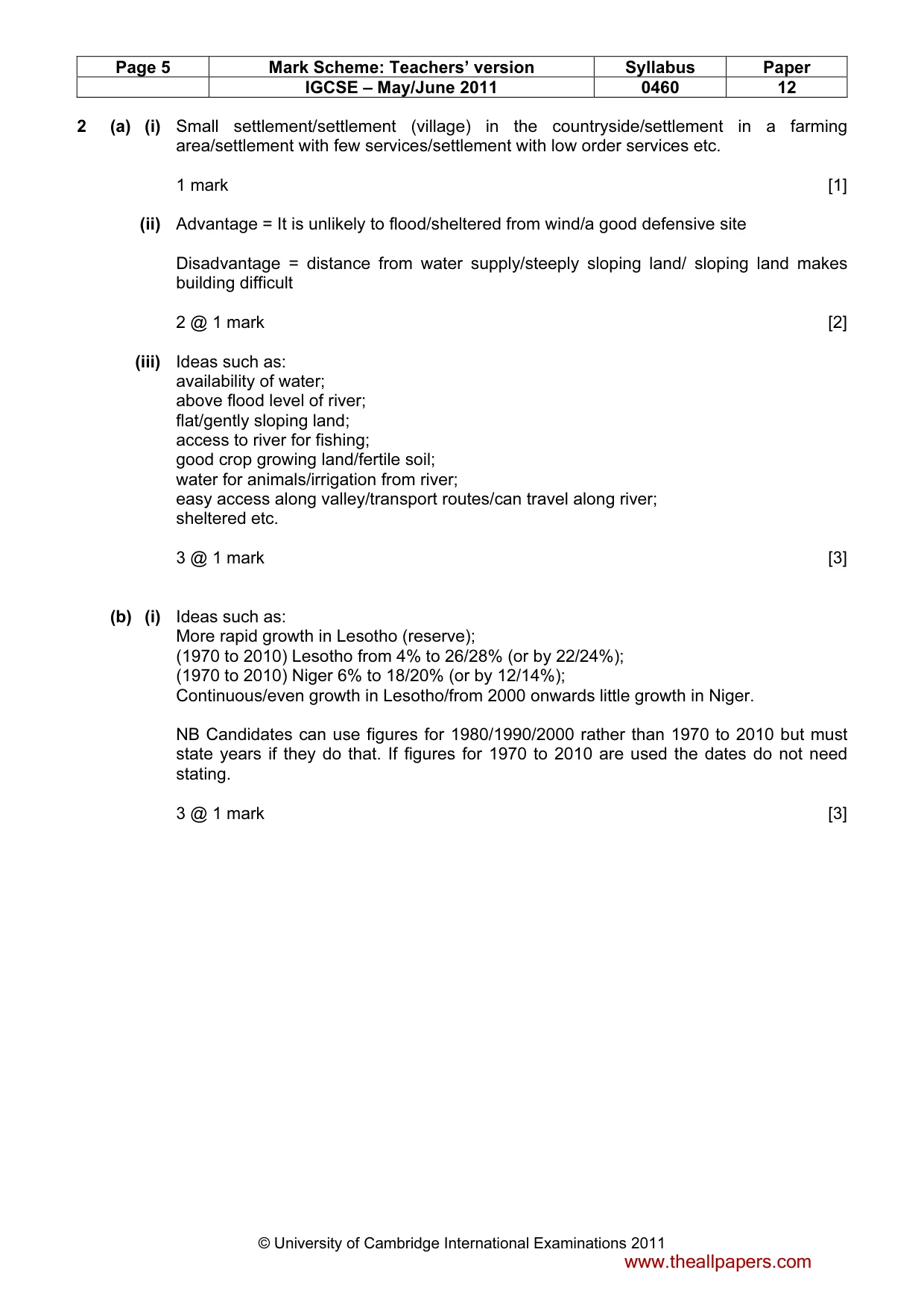 Mark scheme, page 5 of 15