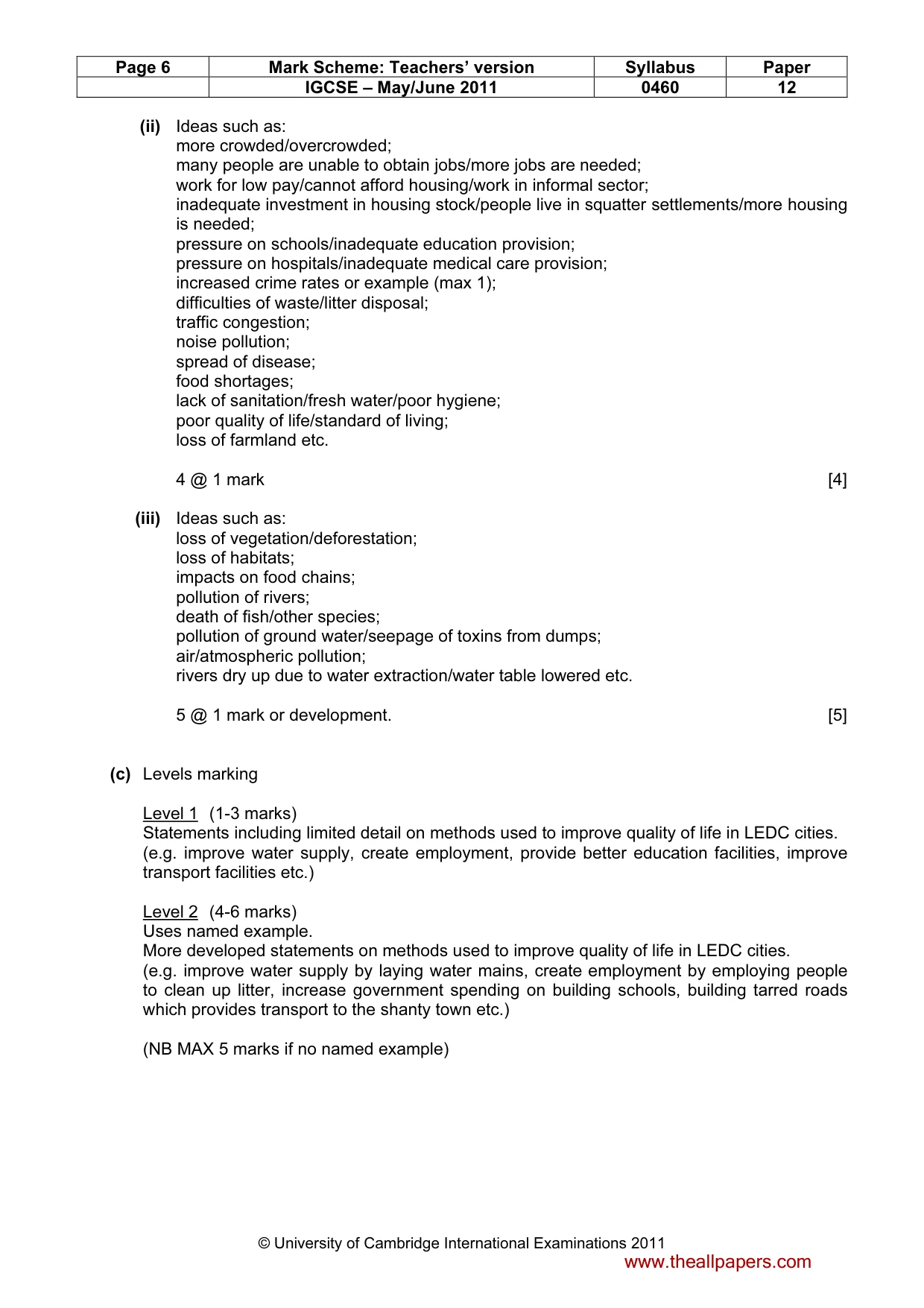 Mark scheme, page 6 of 15