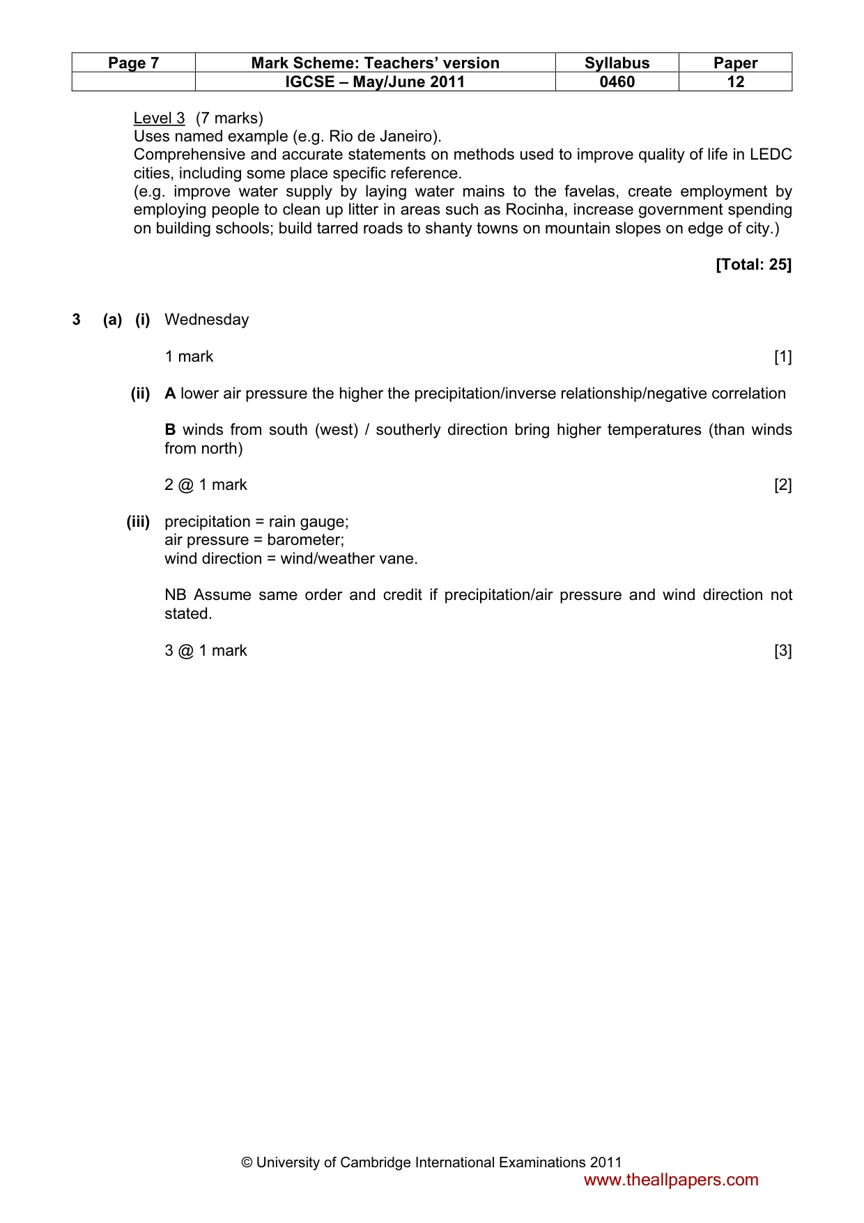 Mark scheme, page 7 of 15