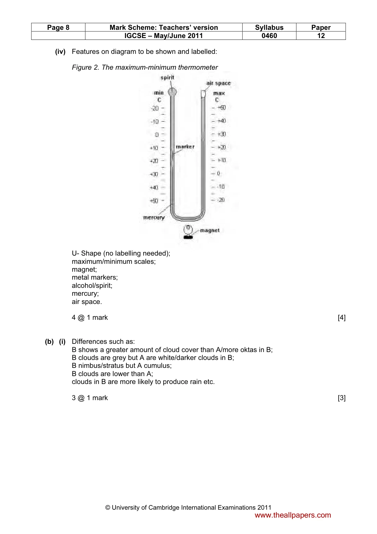 Mark scheme, page 8 of 15