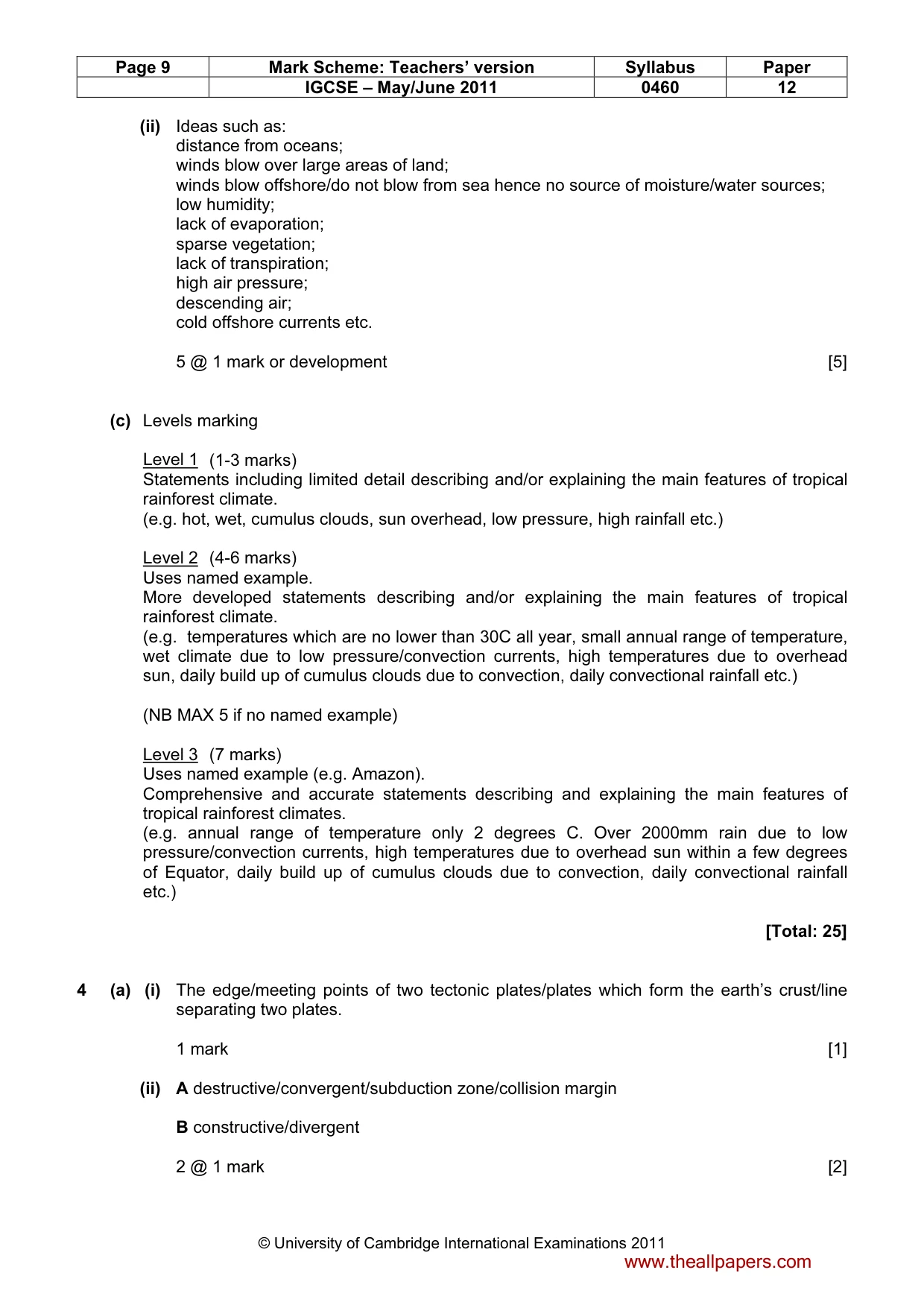 Mark scheme, page 9 of 15