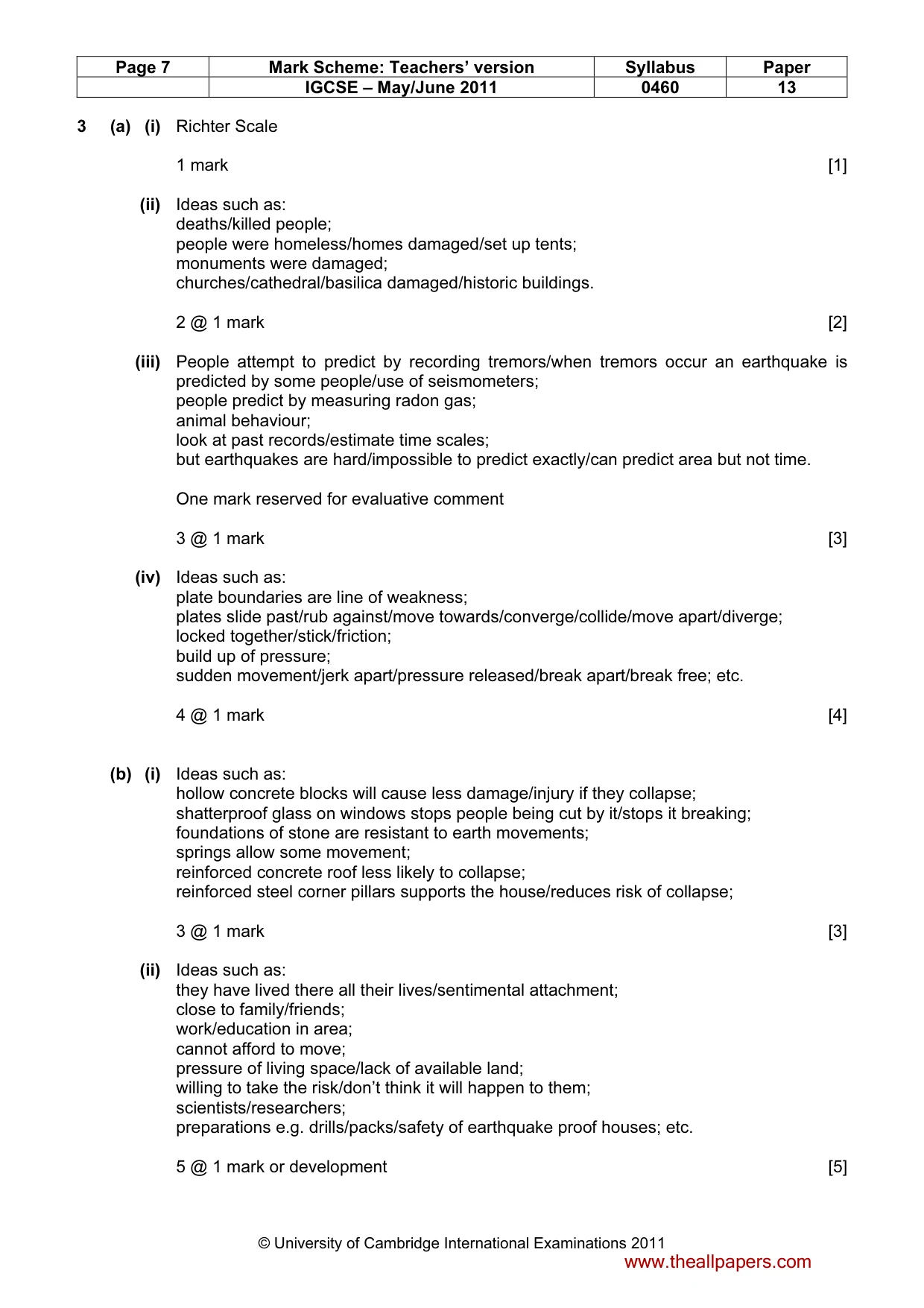 Mark scheme, page 7 of 14