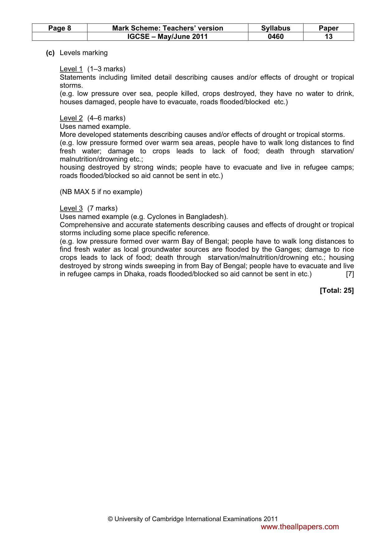 Mark scheme, page 8 of 14