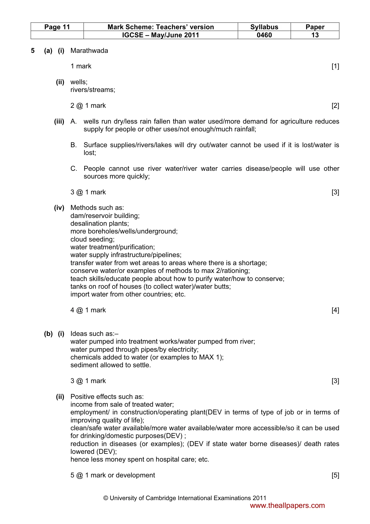 Mark scheme, page 11 of 14