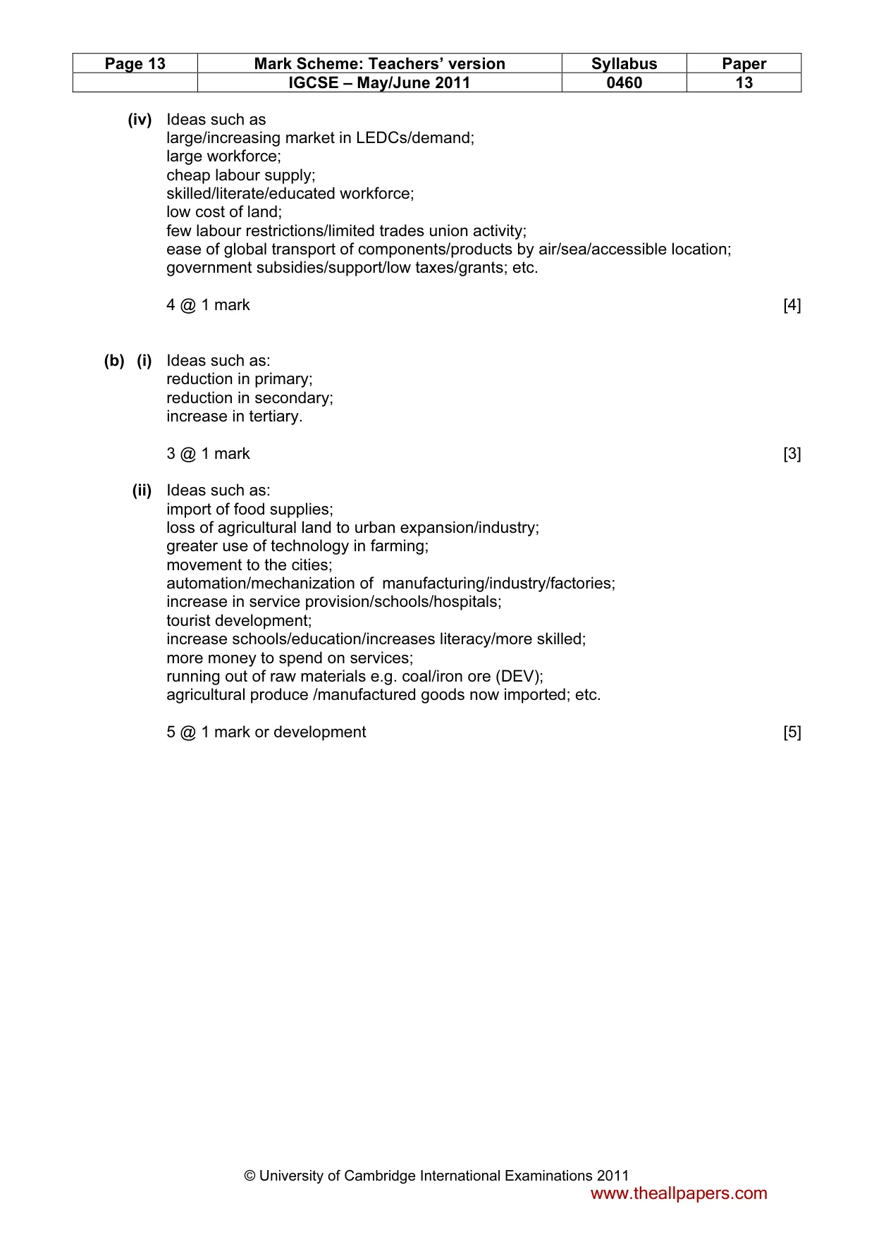 Mark scheme, page 13 of 14