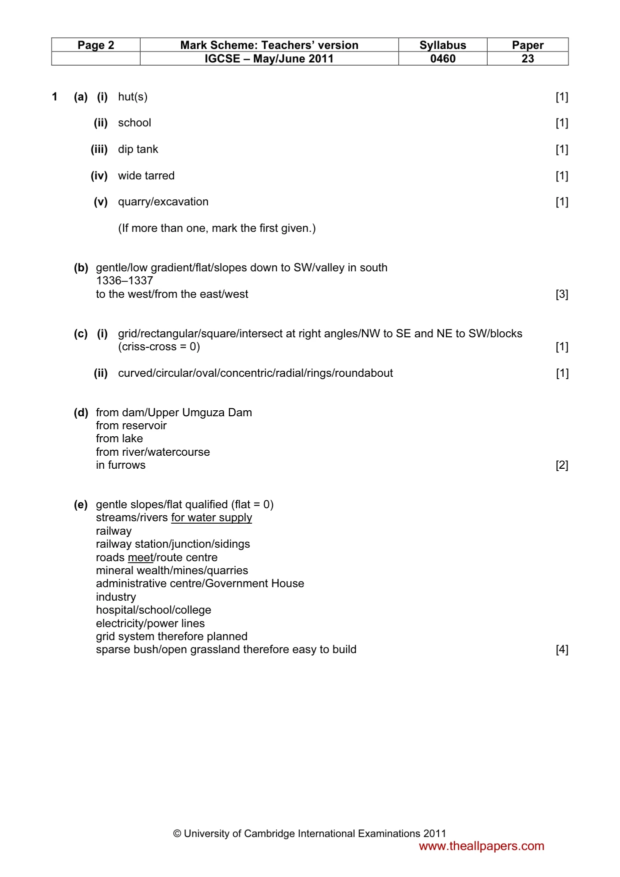 Mark scheme, page 2 of 6